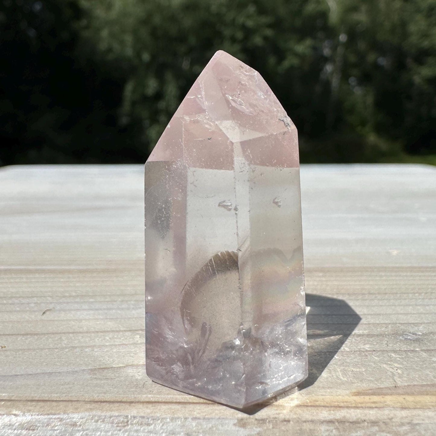 Rare Small Pink Lithium Point from Brazil With Phantoms - #3