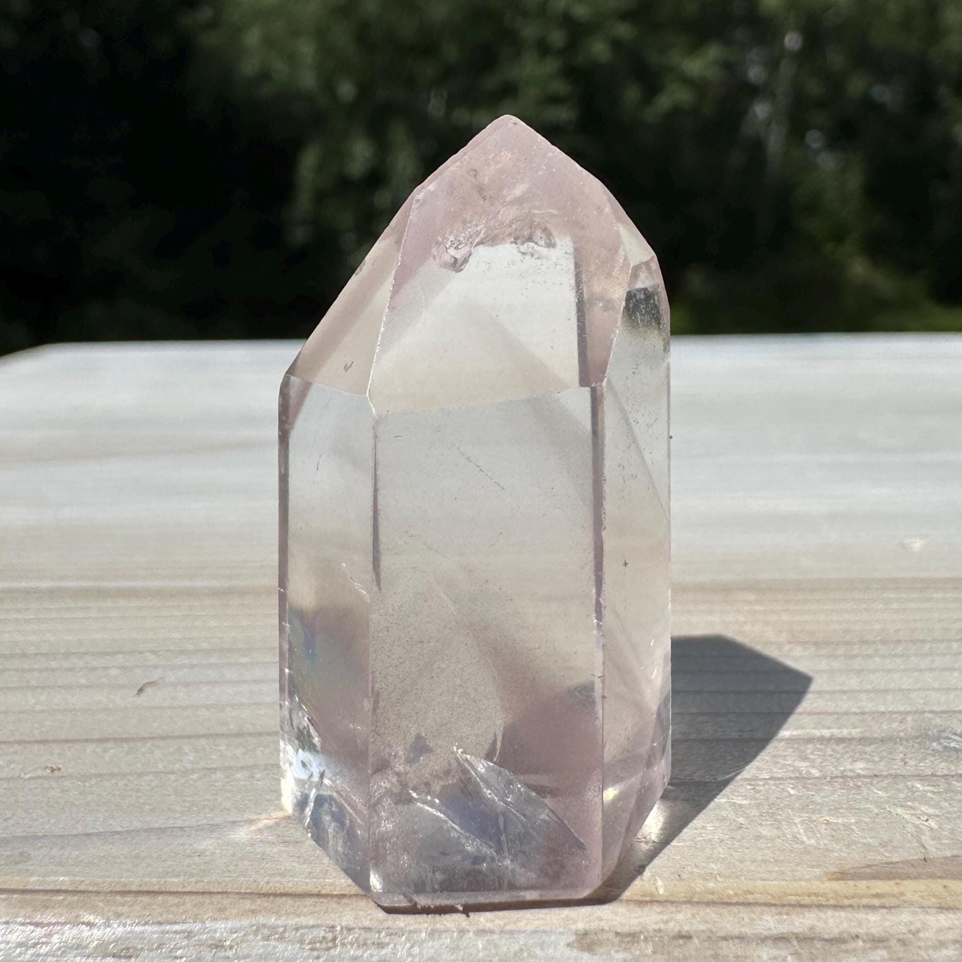 Rare Small Pink Lithium Point from Brazil With Phantoms - #3