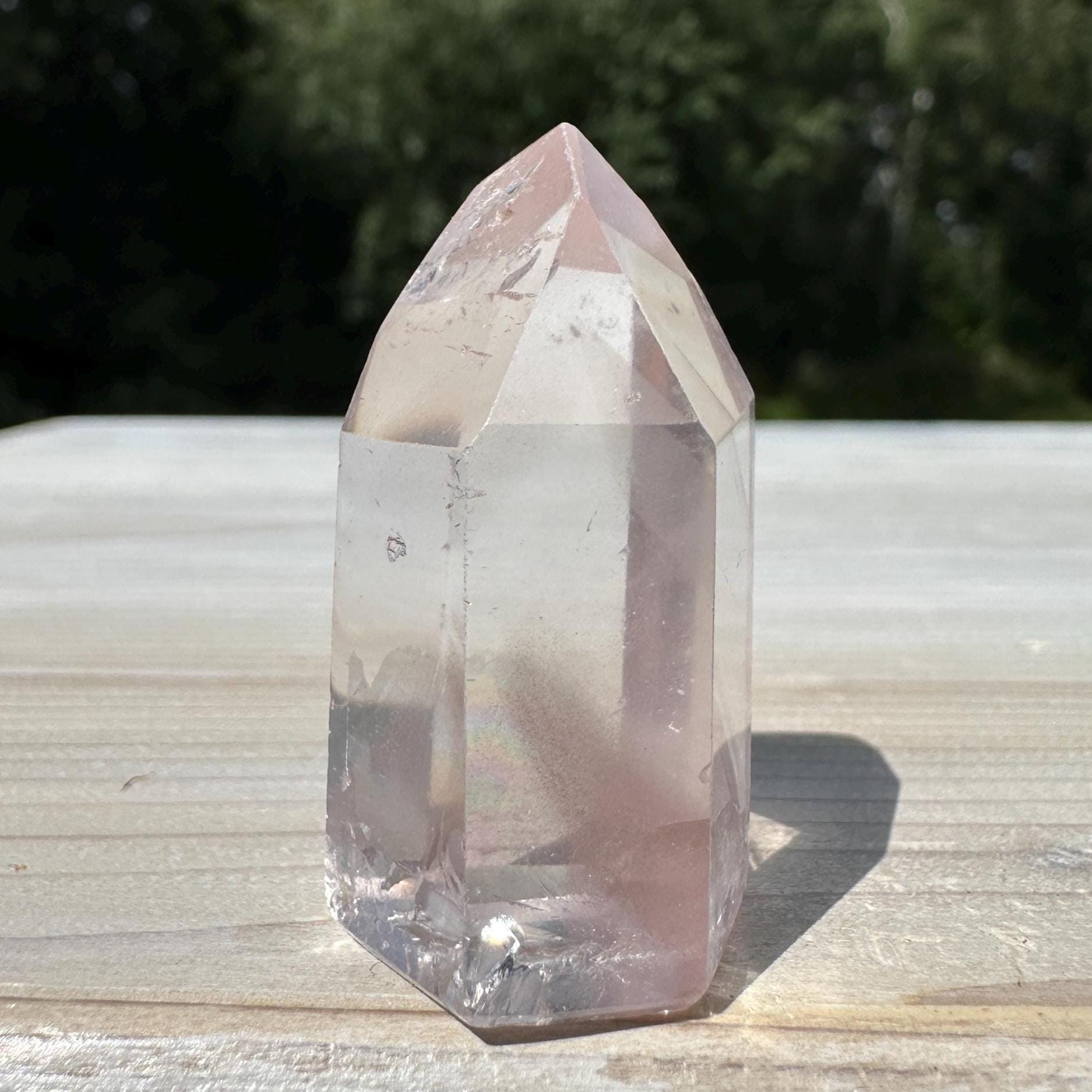 Rare Small Pink Lithium Point from Brazil With Phantoms - #3