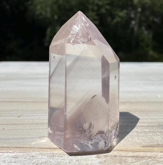 Rare Small Pink Lithium Point from Brazil With Phantoms - #3