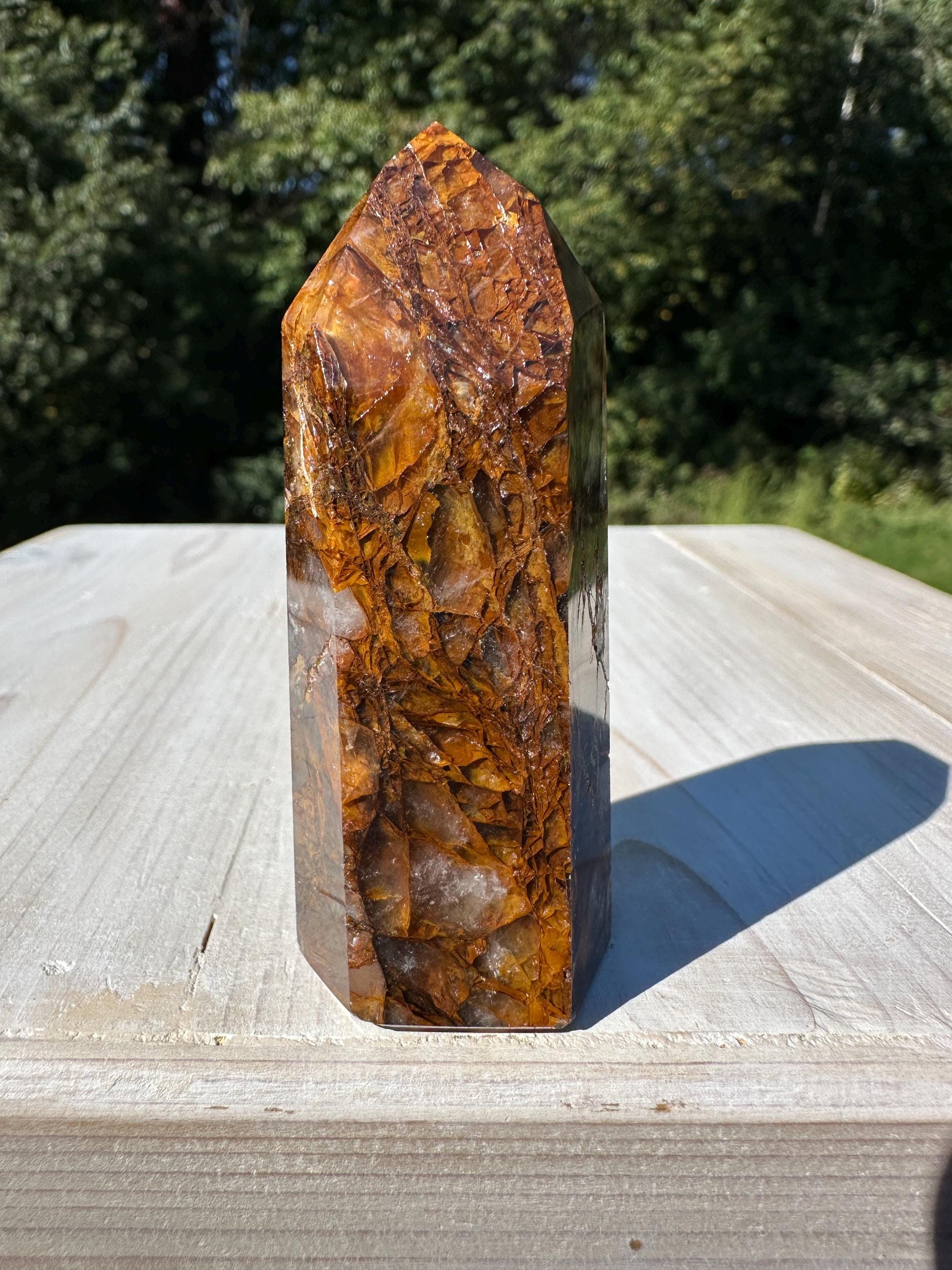 Stunning Smoky Golden Healer Polished Point from Brazil - #1