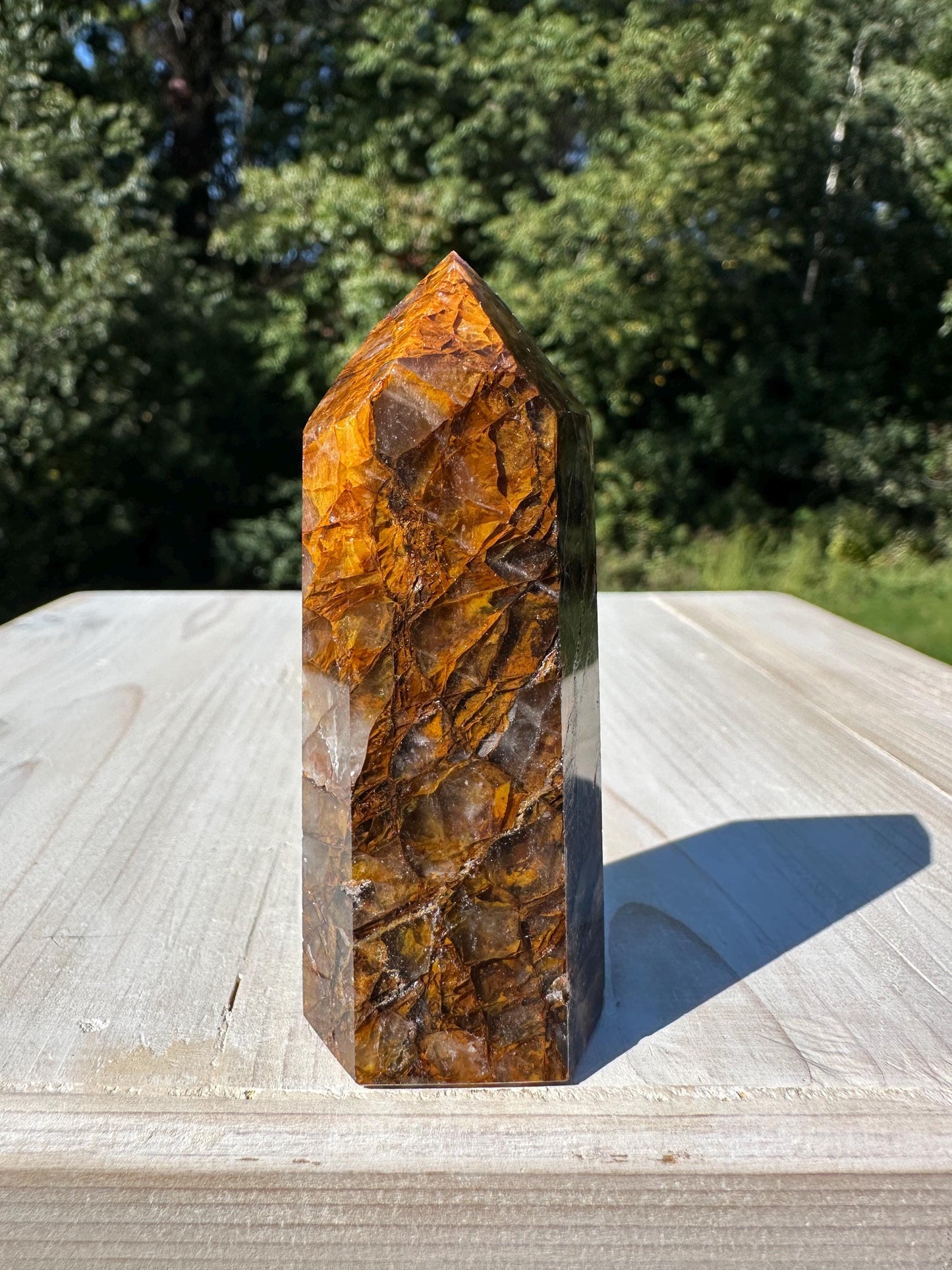 Stunning Smoky Golden Healer Polished Point from Brazil - #1