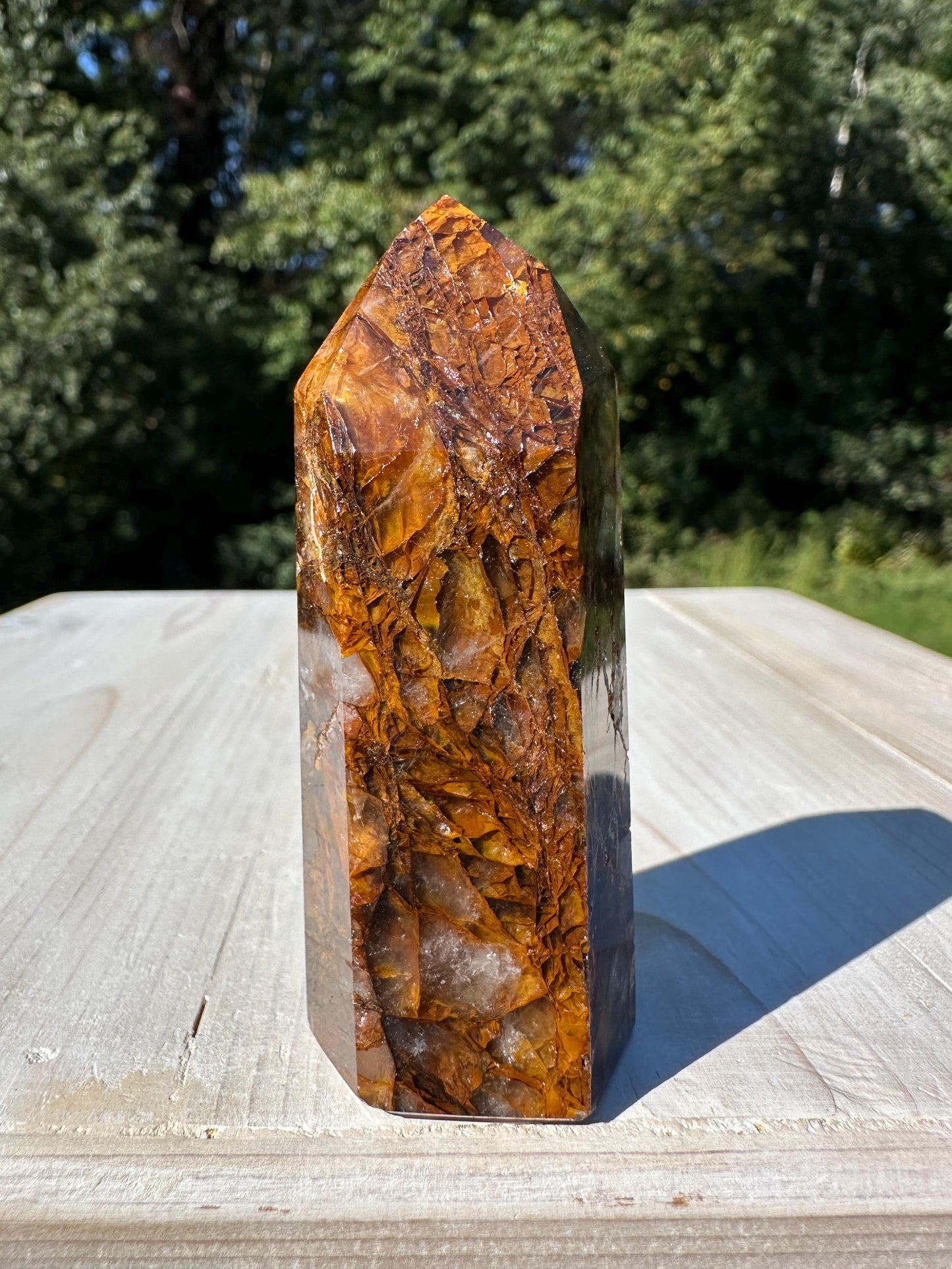 Stunning Smoky Golden Healer Polished Point from Brazil - #1