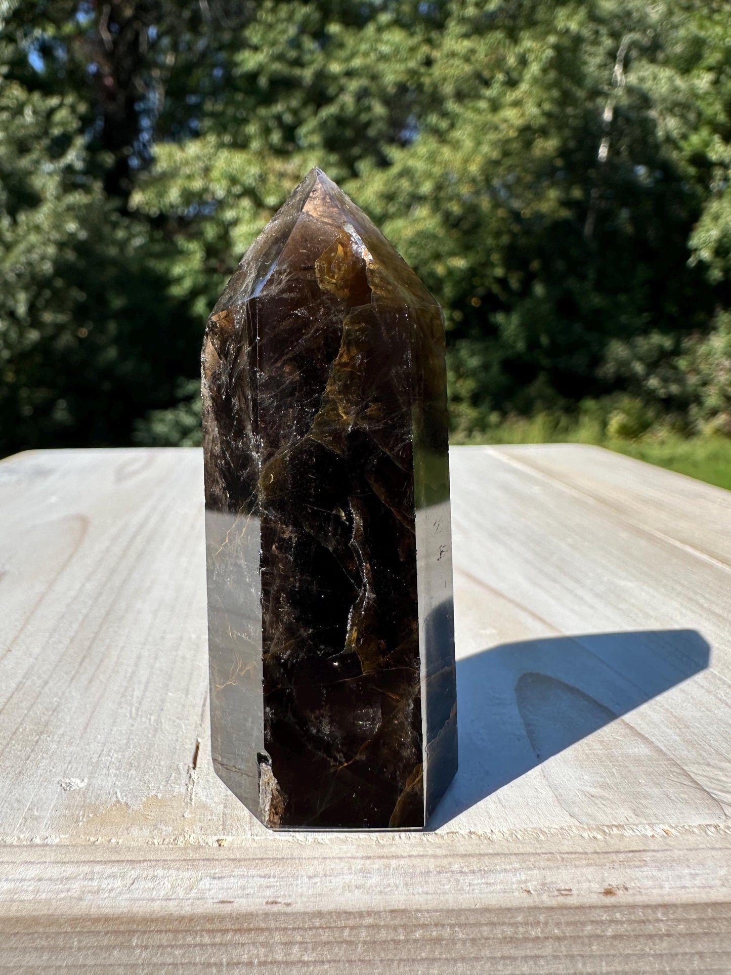 Stunning Smoky Golden Healer Polished Point from Brazil - #2