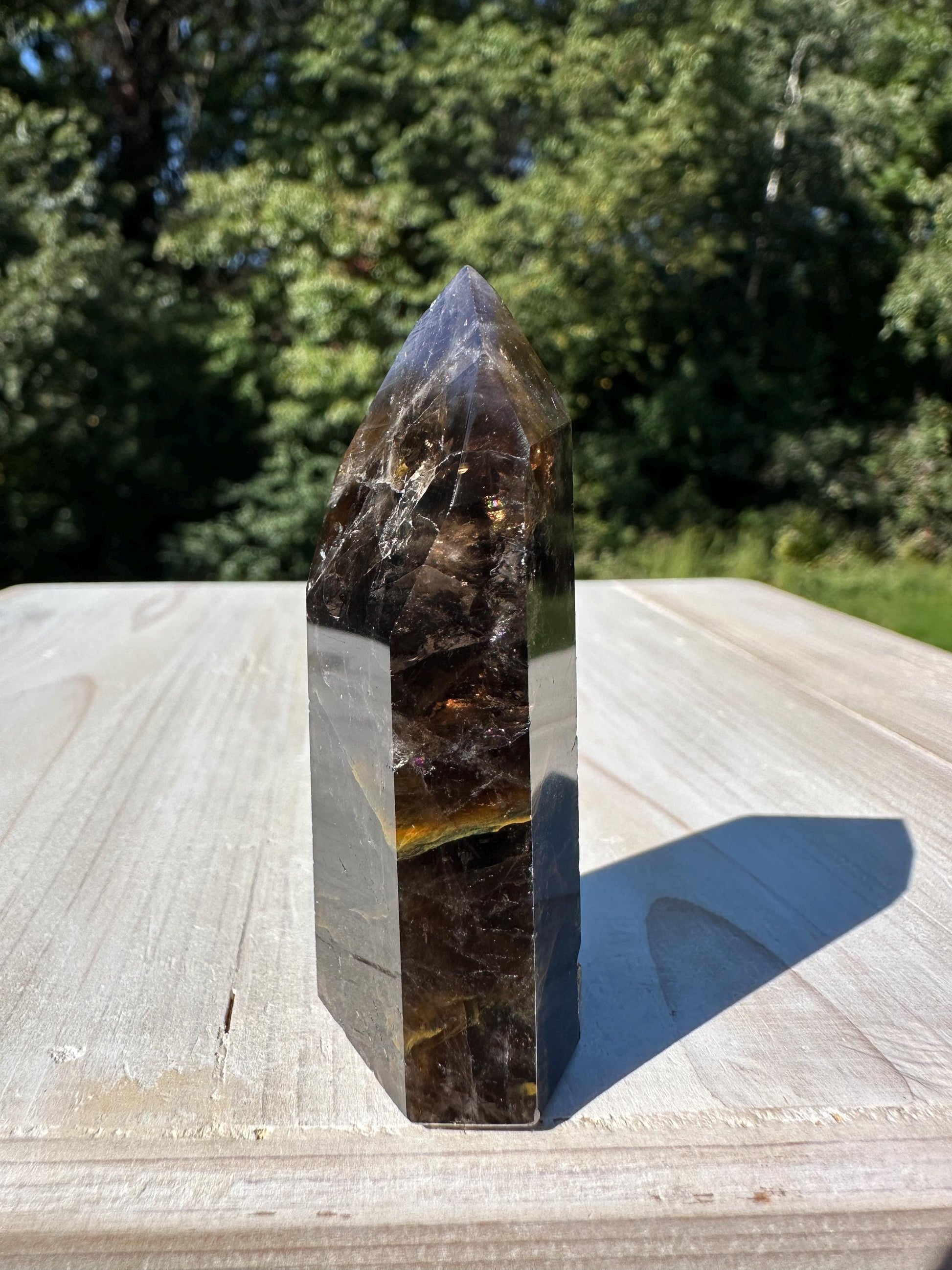 Stunning Smoky Golden Healer Polished Point from Brazil - #2
