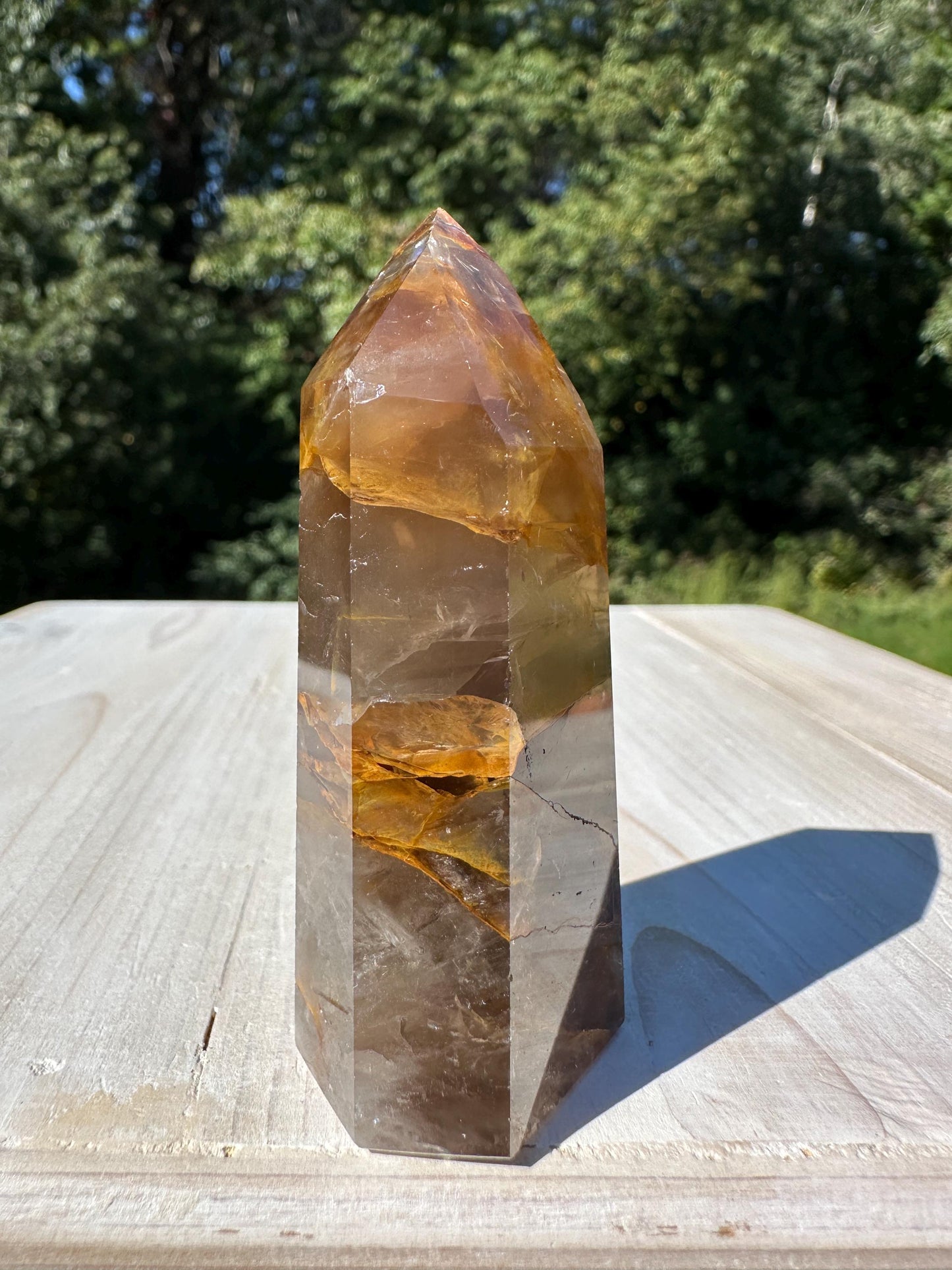 Stunning Smoky Golden Healer Polished Point from Brazil - #3