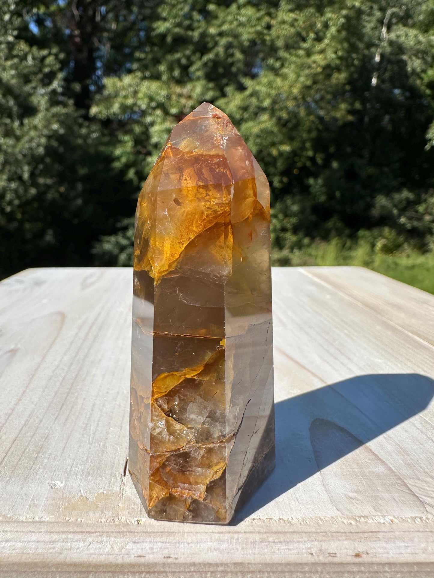 Stunning Smoky Golden Healer Polished Point from Brazil - #3