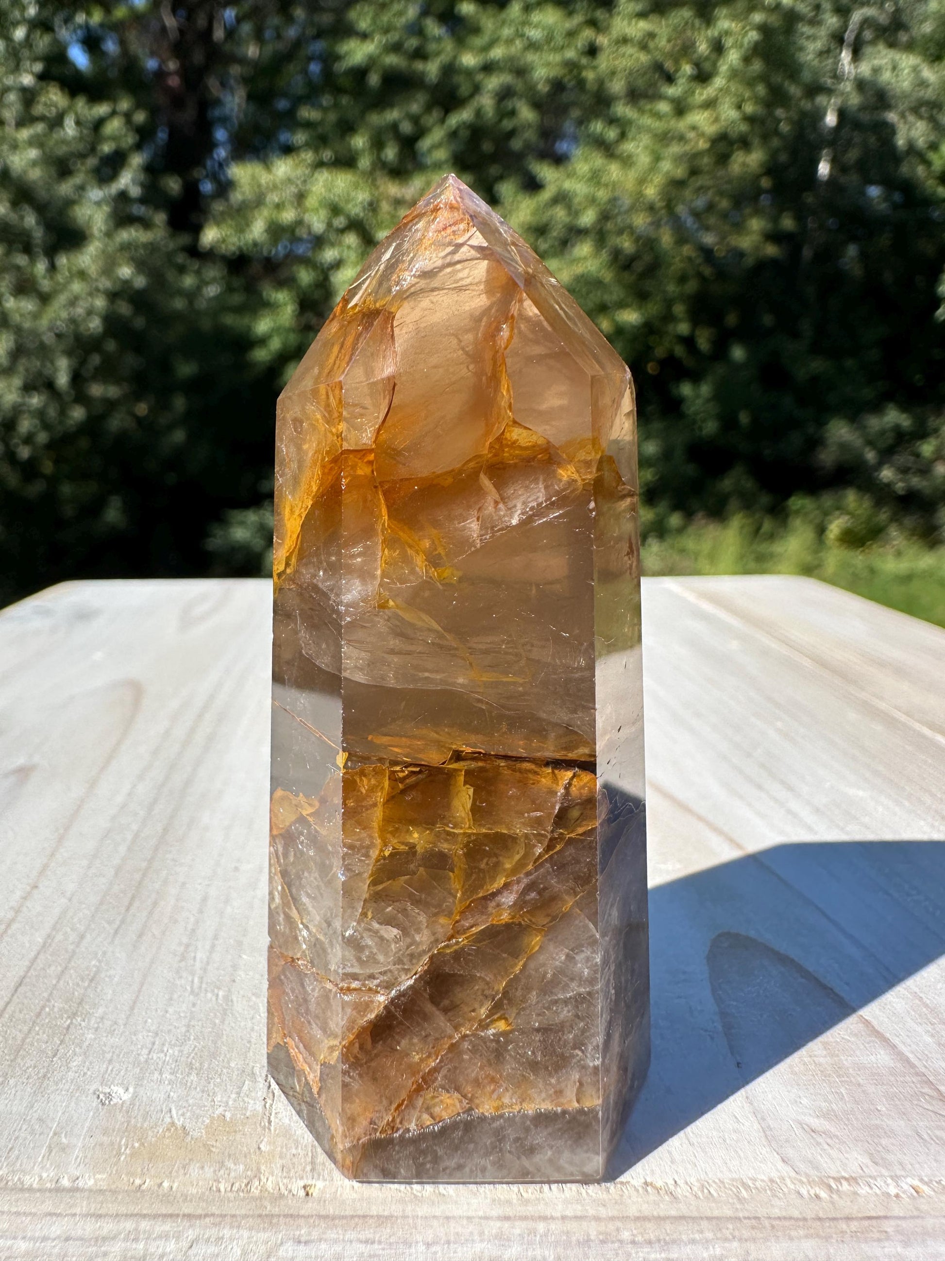 Stunning Smoky Golden Healer Polished Point from Brazil - #3
