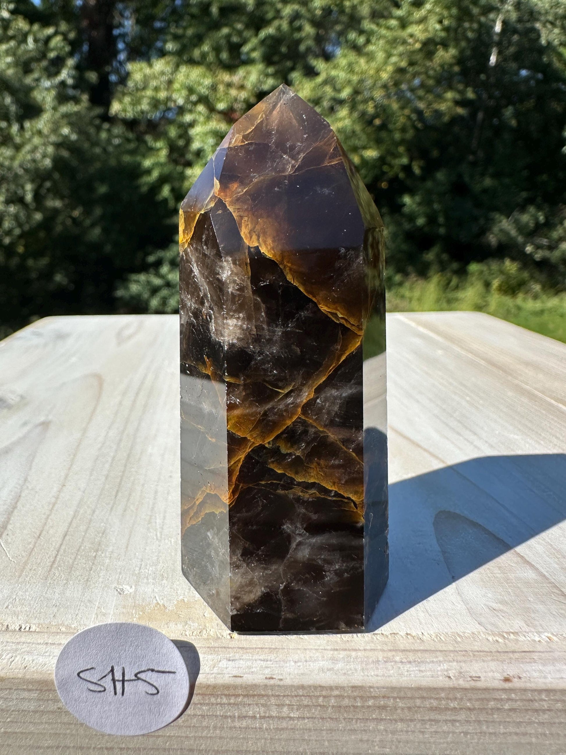 Stunning Smoky Golden Healer Polished Point from Brazil - #5