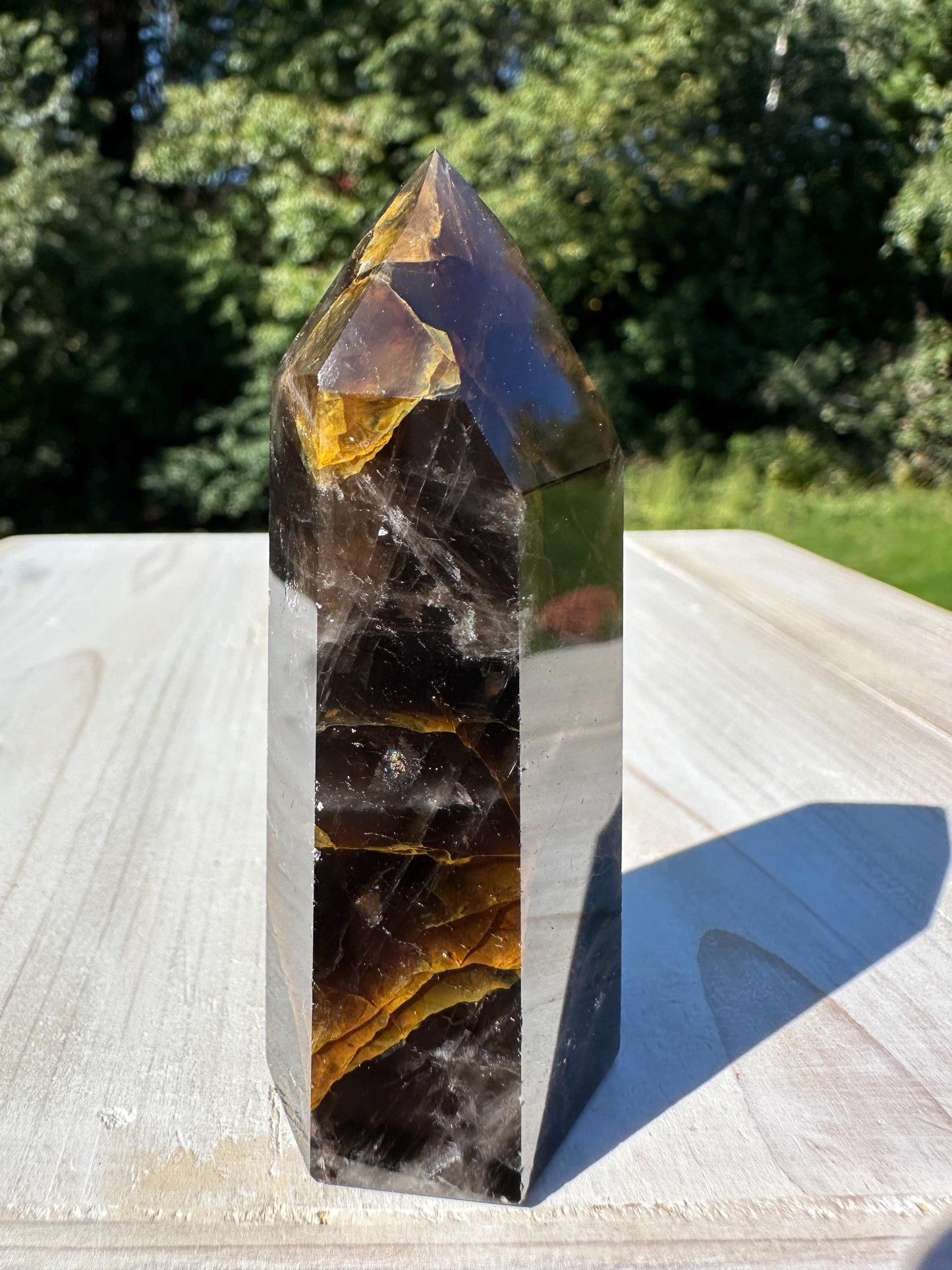 Stunning Smoky Golden Healer Polished Point from Brazil - #5