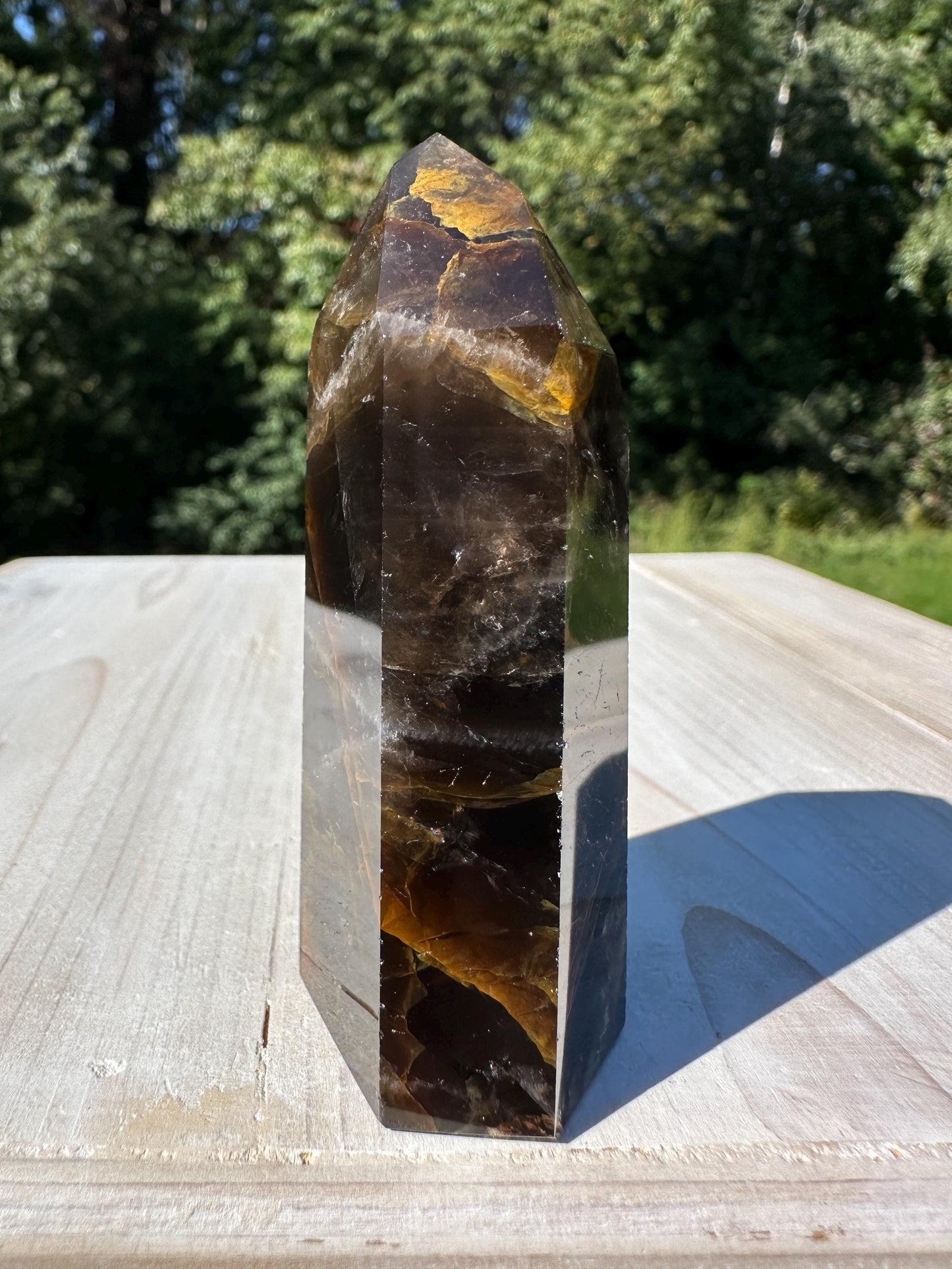 Stunning Smoky Golden Healer Polished Point from Brazil - #5