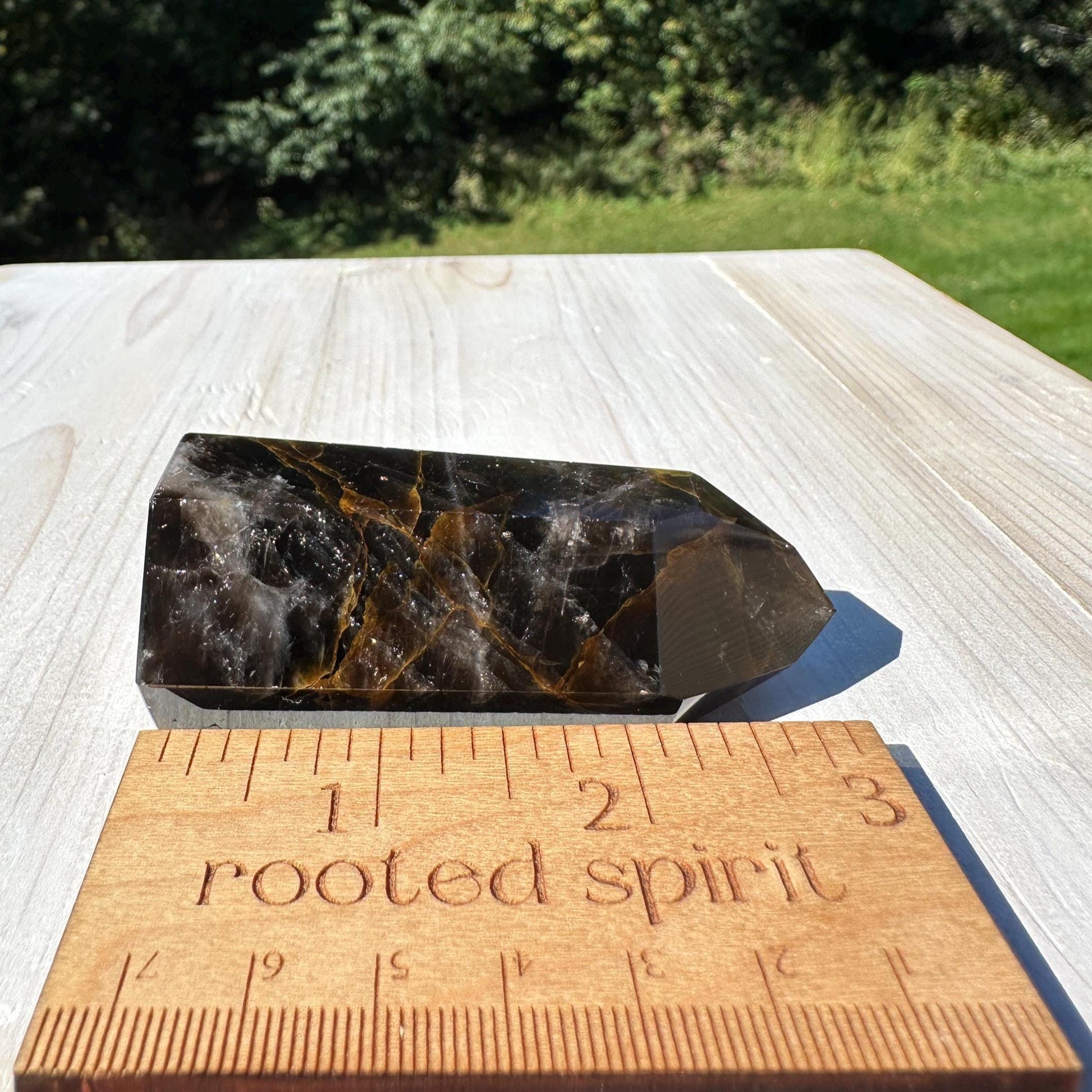 Stunning Smoky Golden Healer Polished Point from Brazil - #5