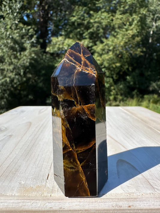 Stunning Smoky Golden Healer Polished Point from Brazil - #6