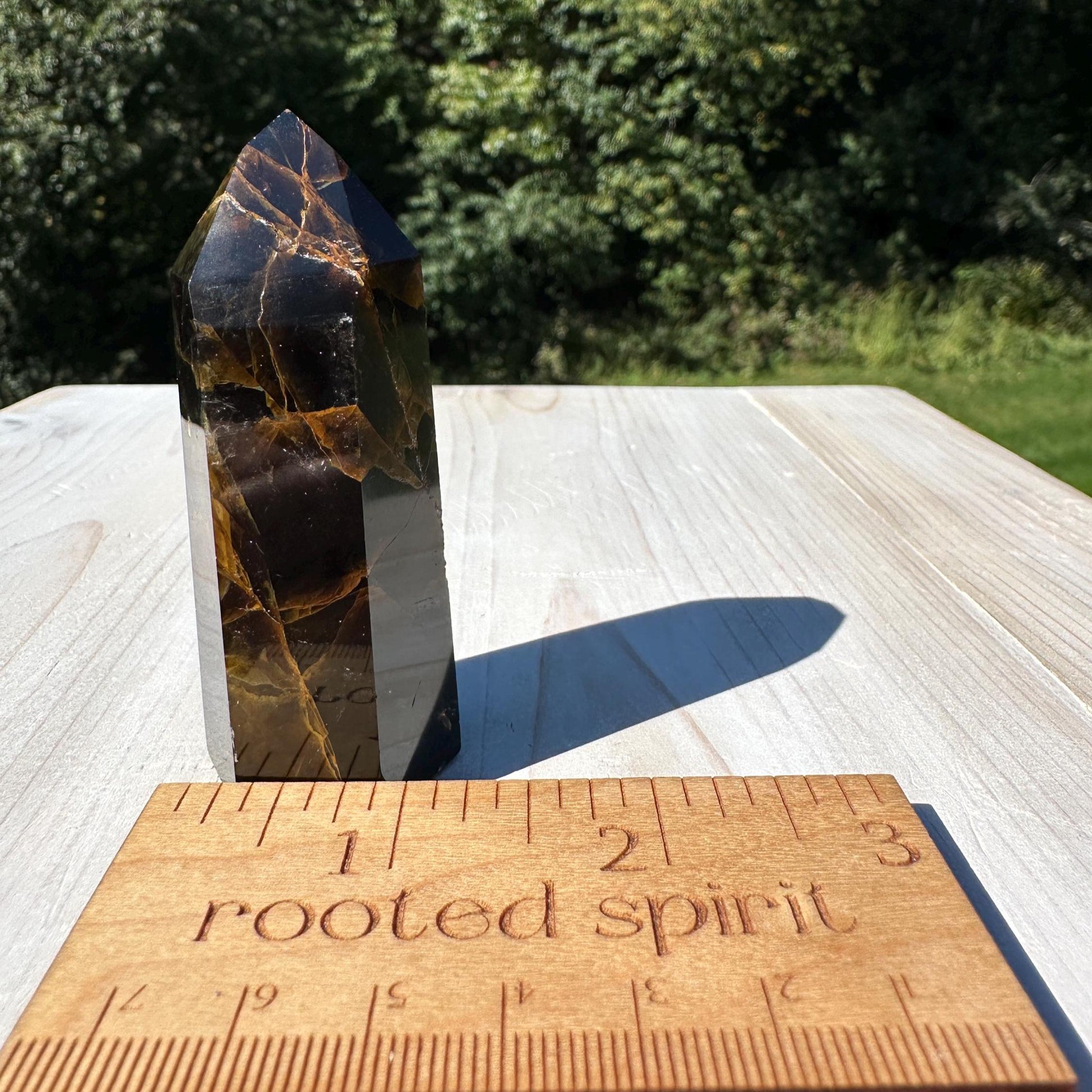 Stunning Smoky Golden Healer Polished Point from Brazil - #6