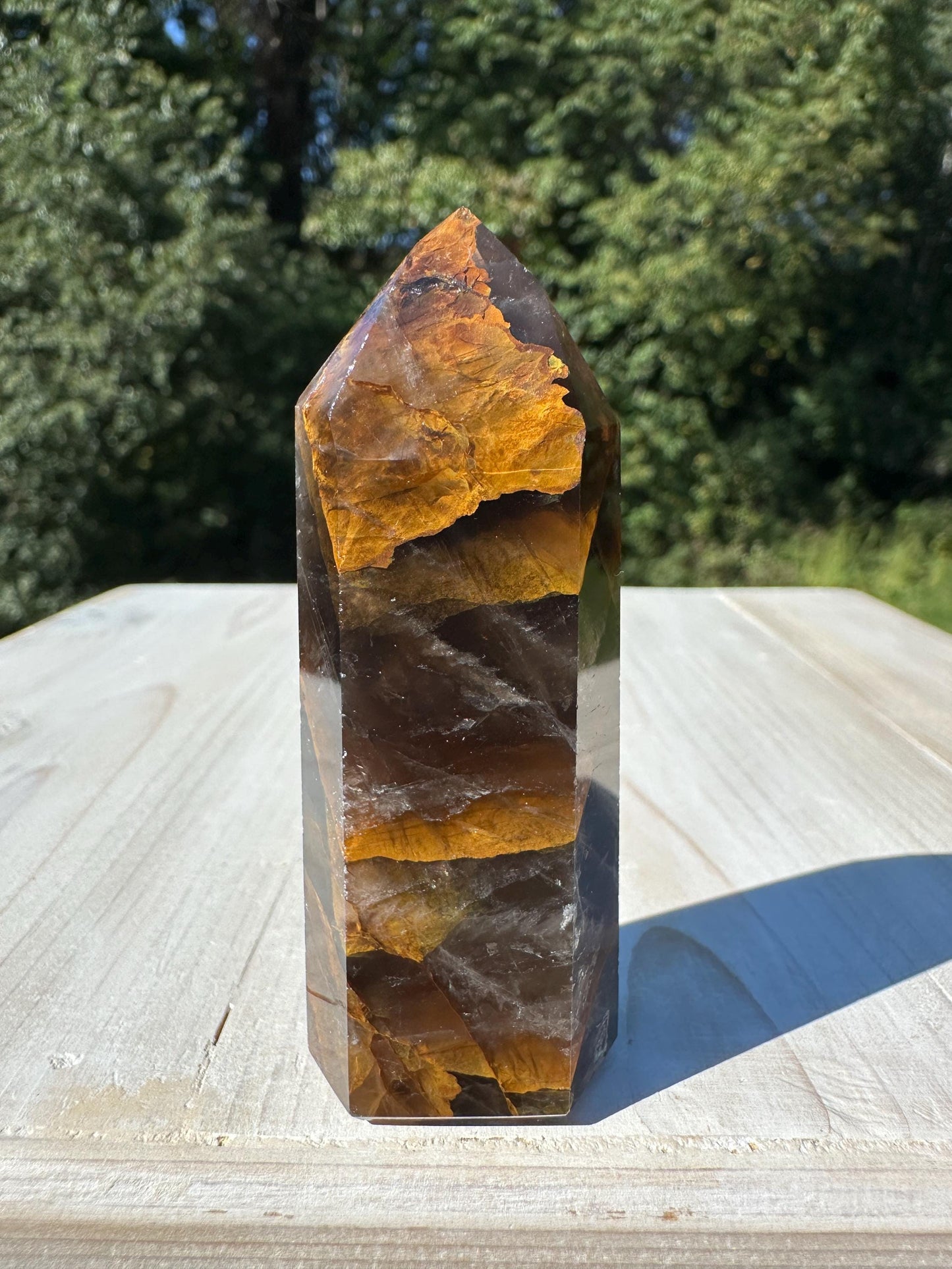 Stunning Smoky Golden Healer Polished Point from Brazil - #7