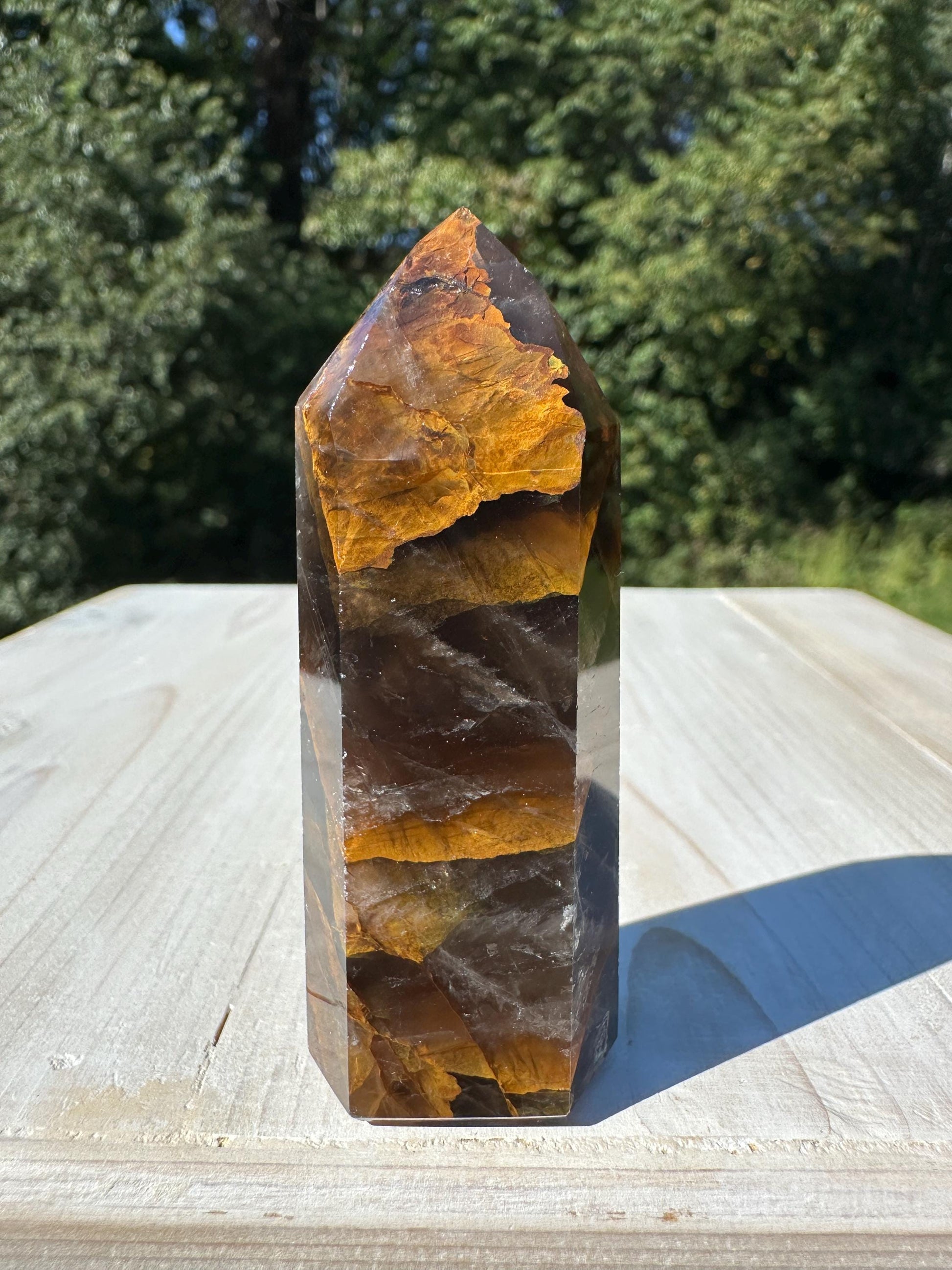 Stunning Smoky Golden Healer Polished Point from Brazil - #7