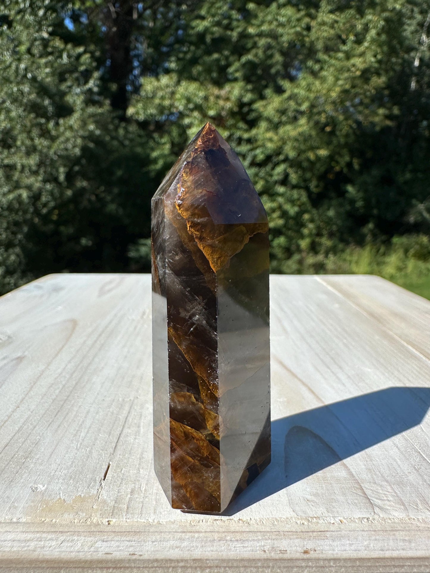 Stunning Smoky Golden Healer Polished Point from Brazil - #7