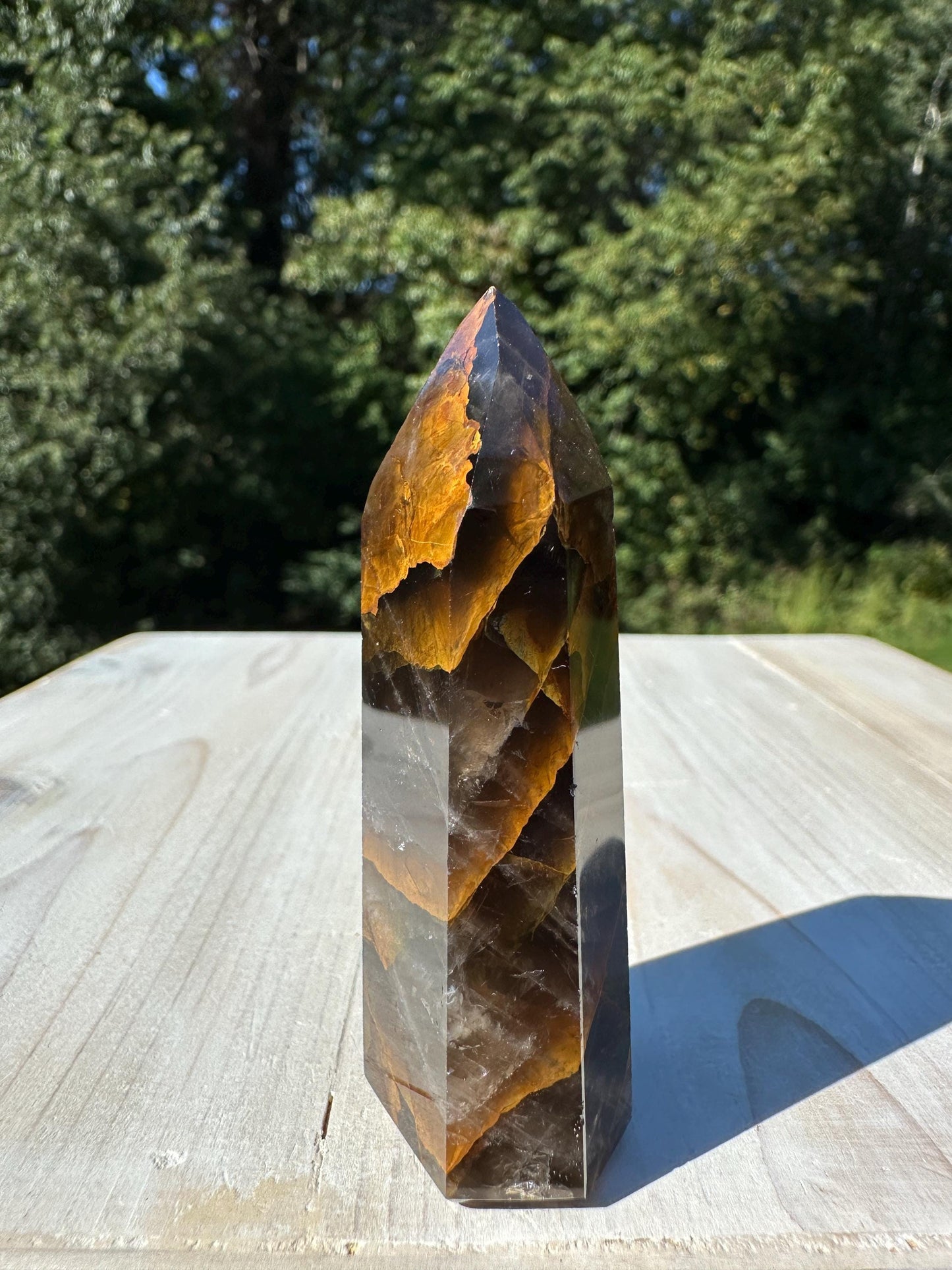 Stunning Smoky Golden Healer Polished Point from Brazil - #7