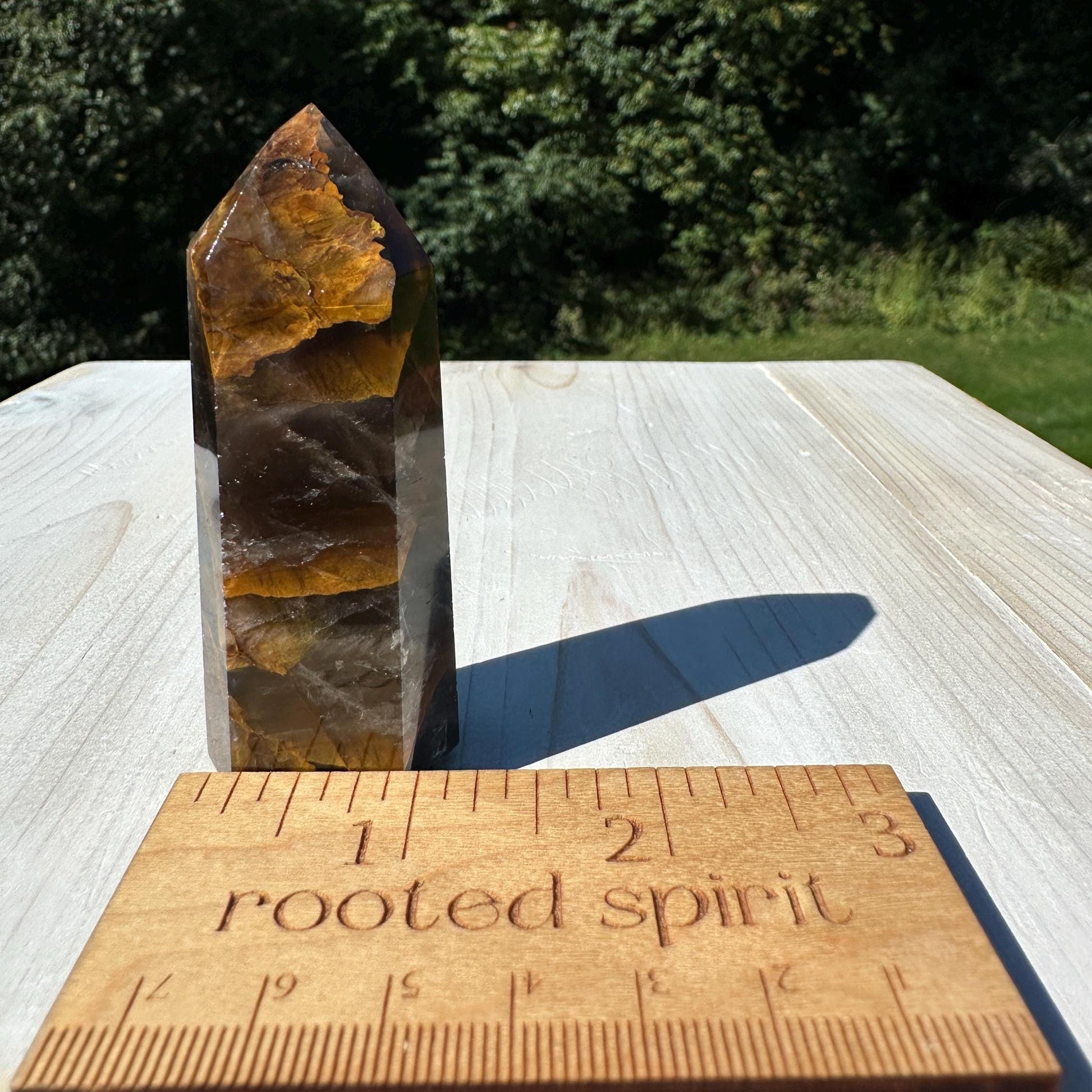 Stunning Smoky Golden Healer Polished Point from Brazil - #7