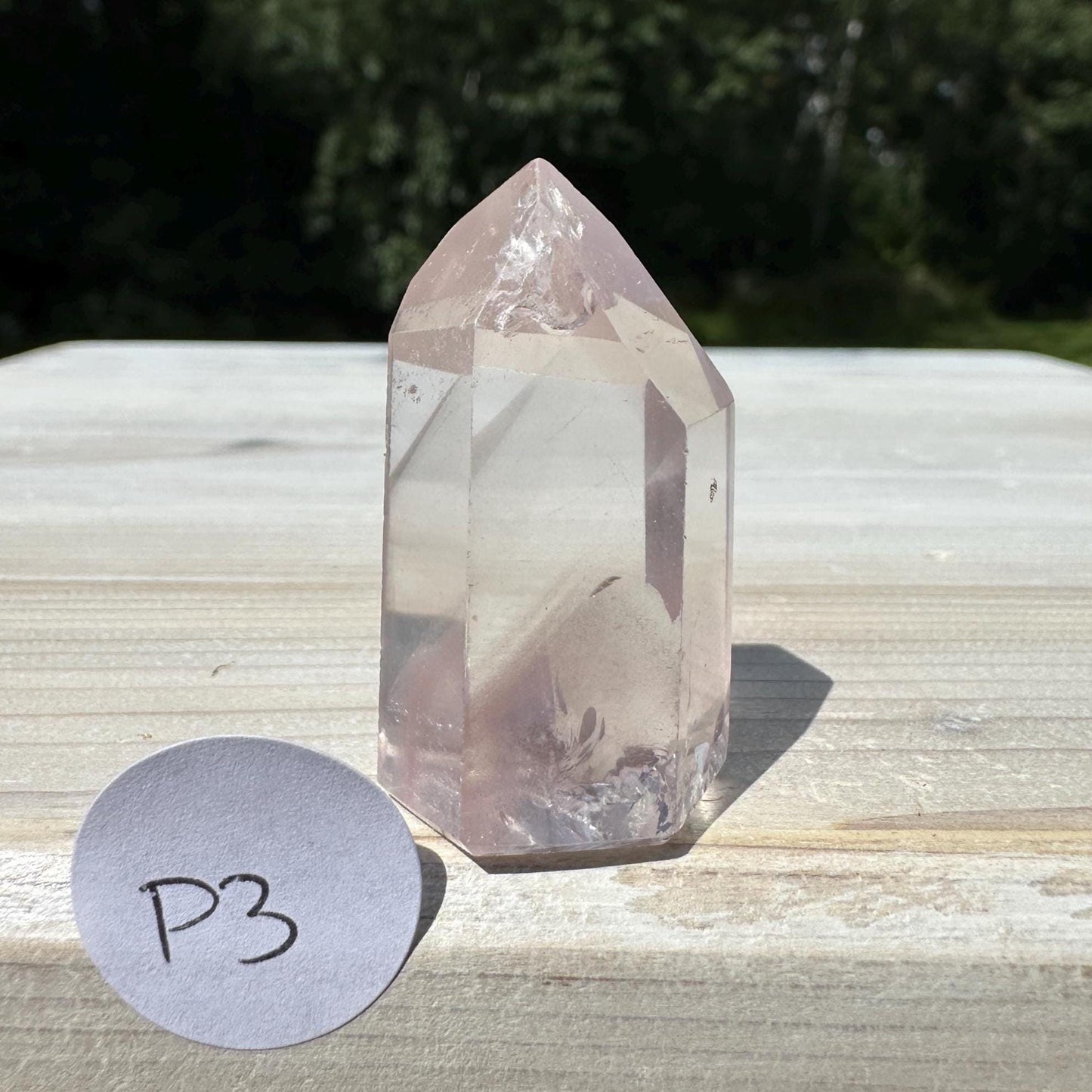 Rare Small Pink Lithium Point from Brazil With Phantoms - #3