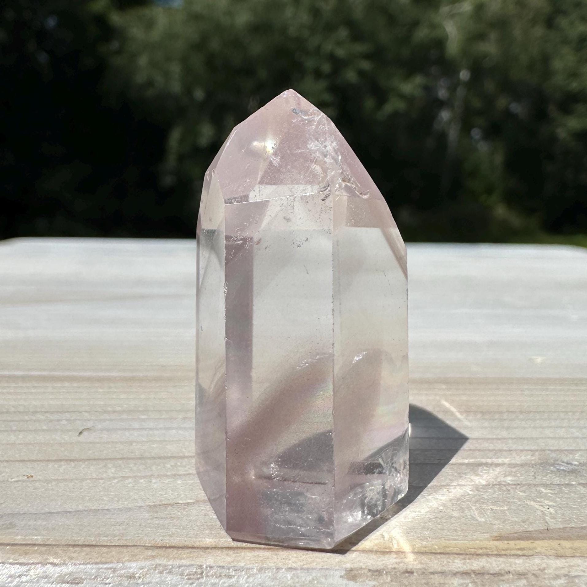 Rare Small Pink Lithium Point from Brazil With Phantoms - #3