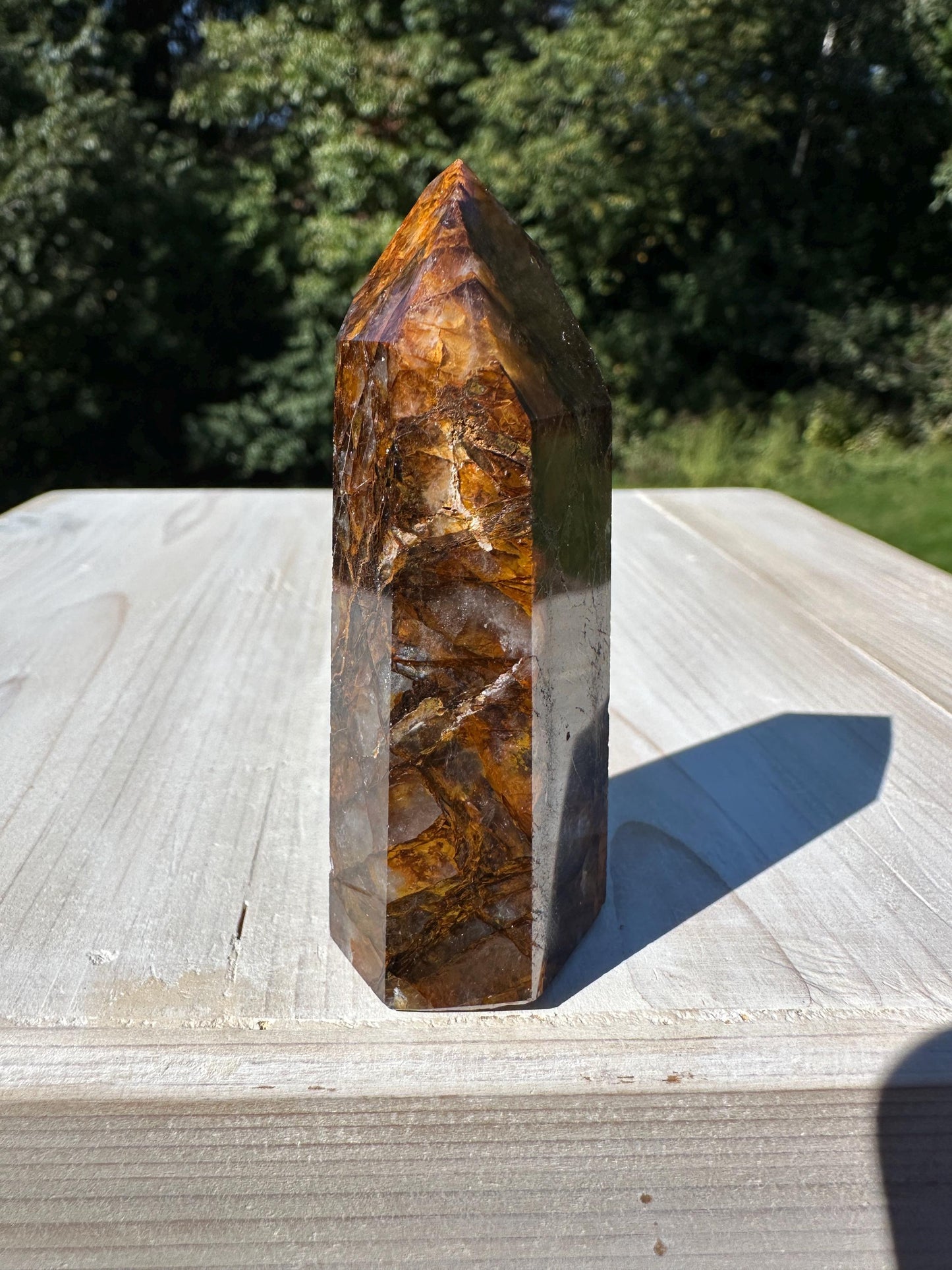 Stunning Smoky Golden Healer Polished Point from Brazil - #1