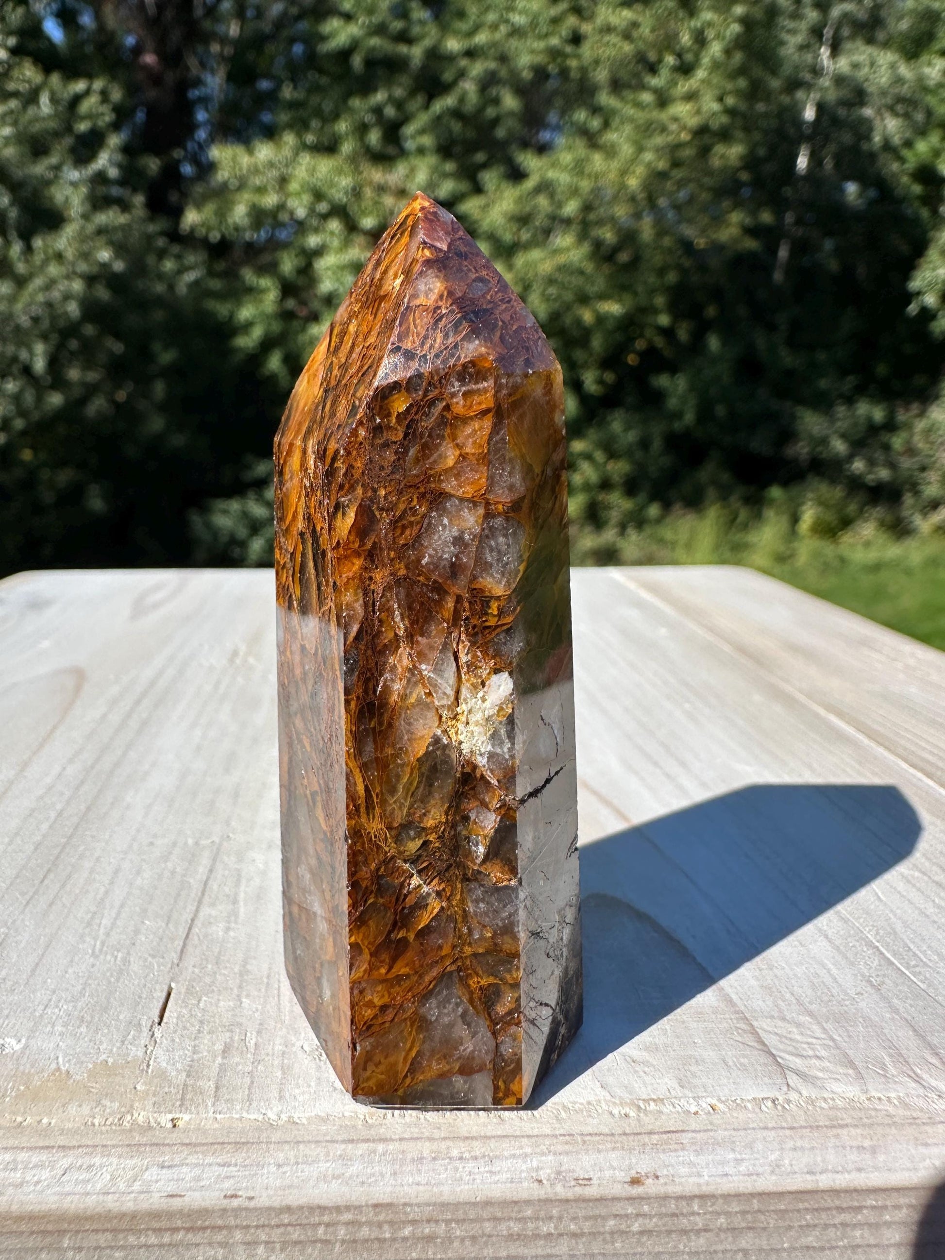 Stunning Smoky Golden Healer Polished Point from Brazil - #1