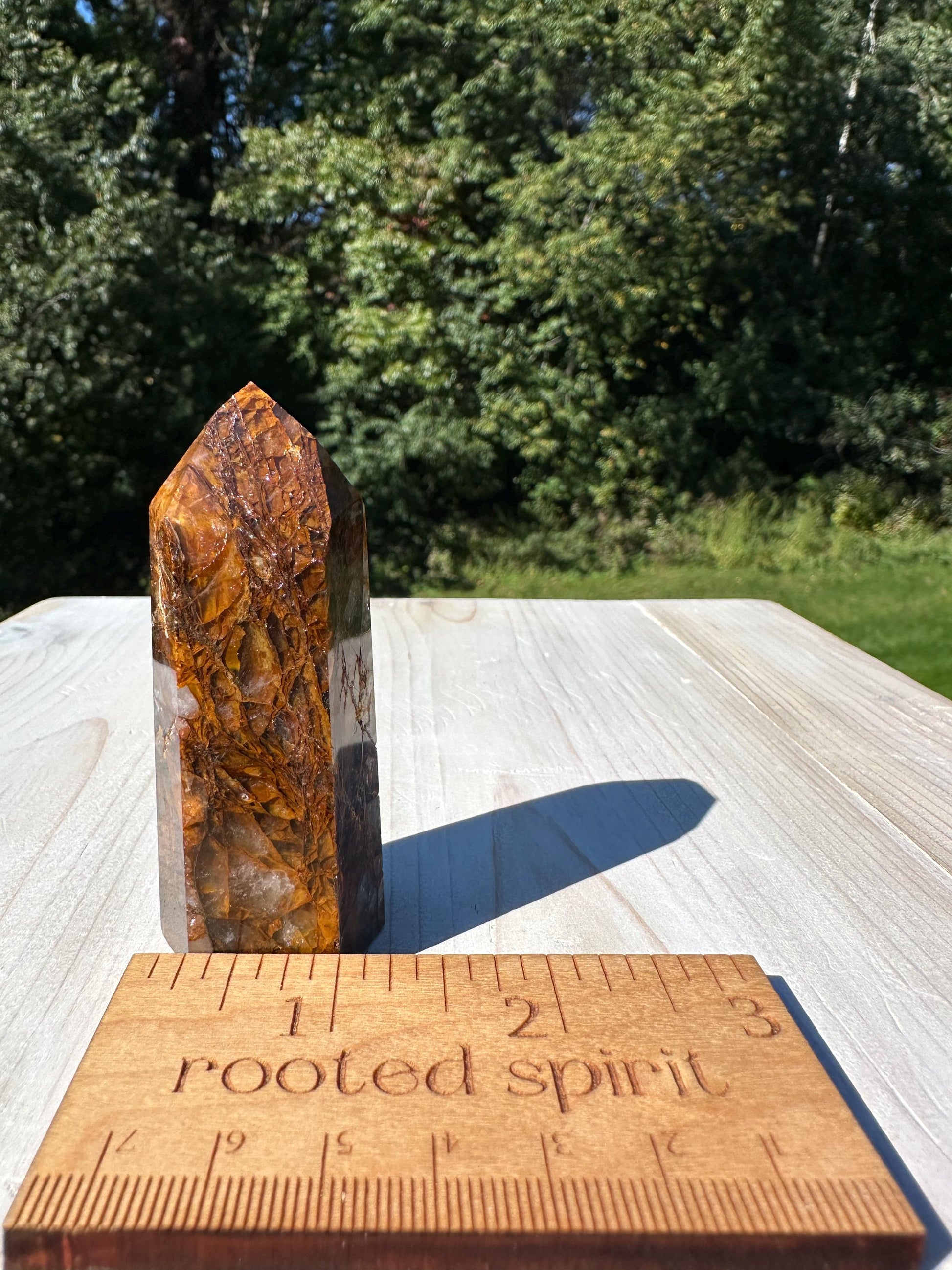Stunning Smoky Golden Healer Polished Point from Brazil - #1