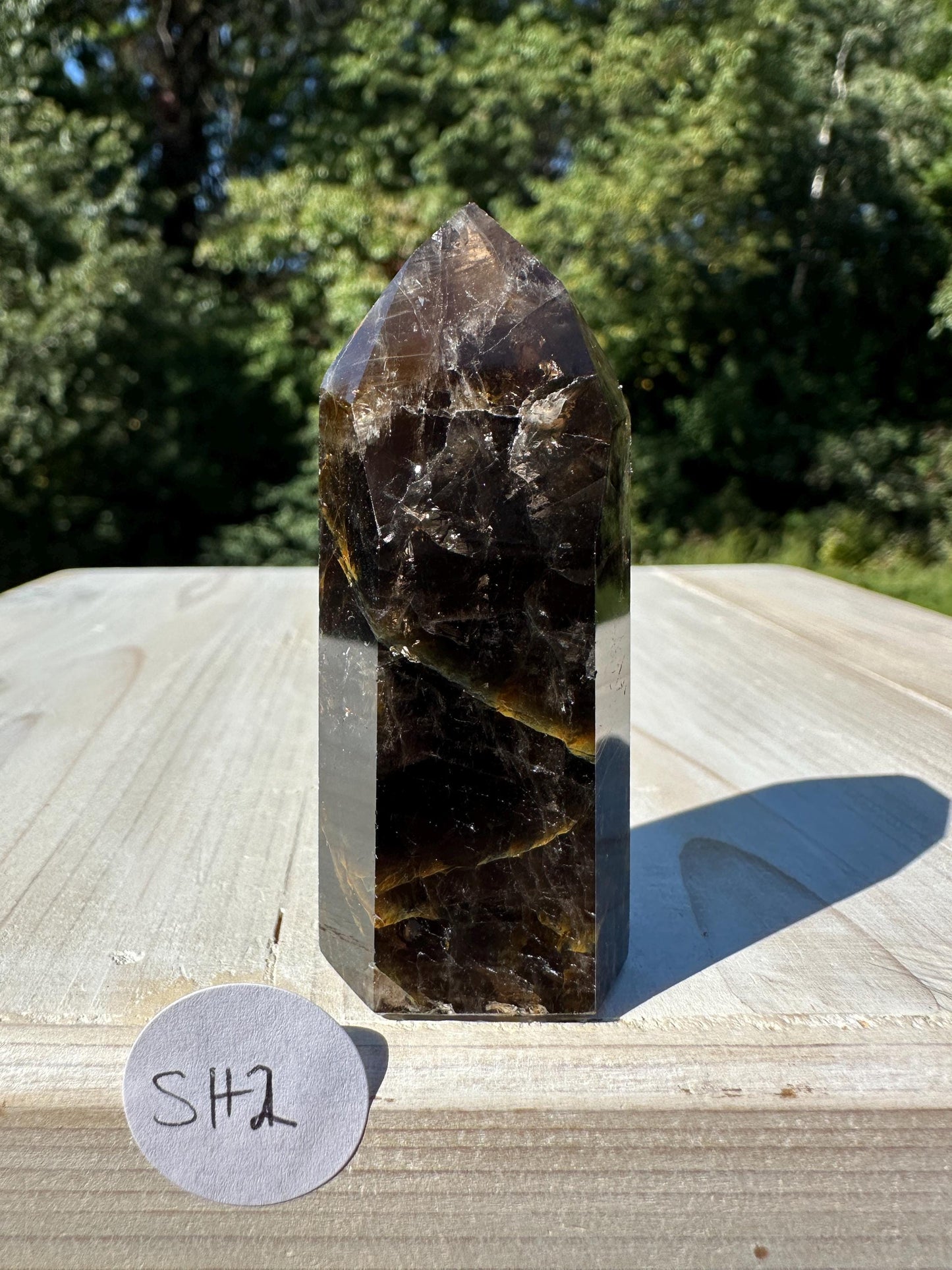 Stunning Smoky Golden Healer Polished Point from Brazil - #2