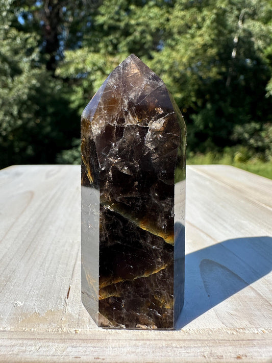 Stunning Smoky Golden Healer Polished Point from Brazil - #2
