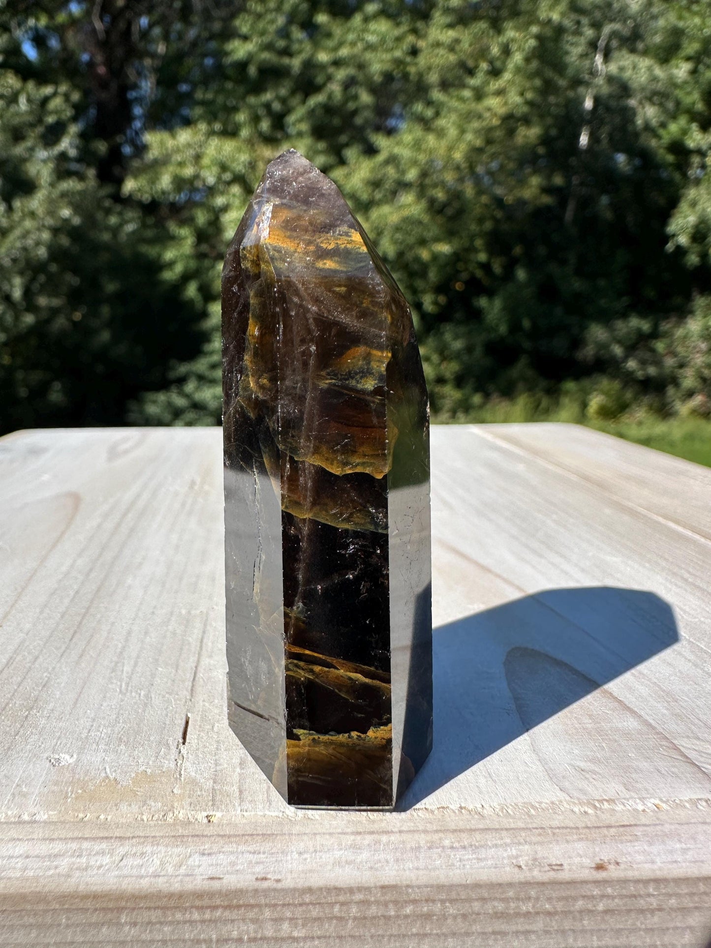 Stunning Smoky Golden Healer Polished Point from Brazil - #2