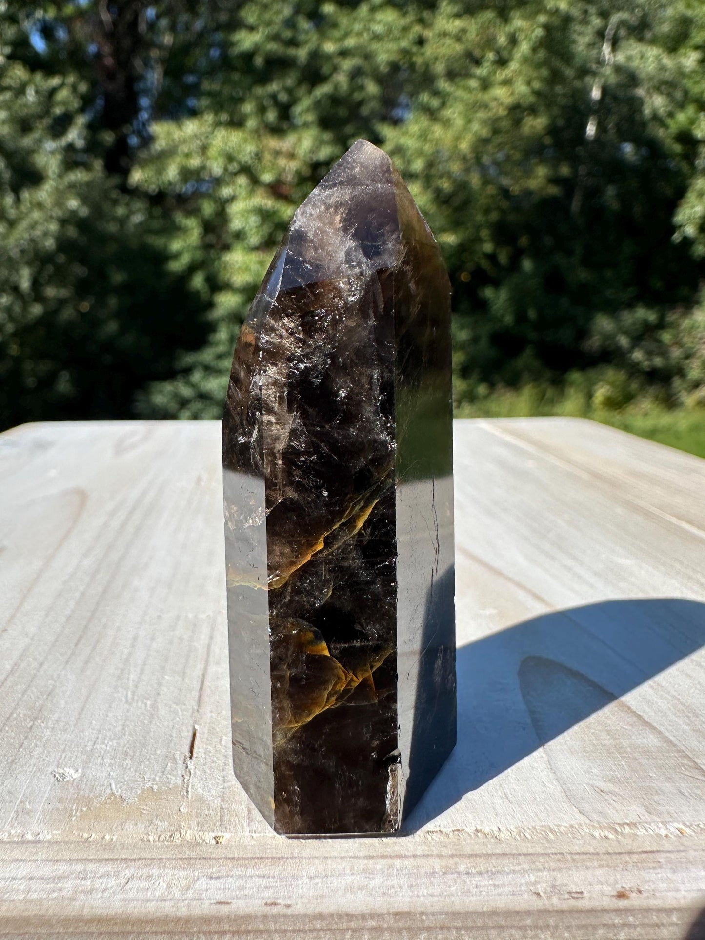 Stunning Smoky Golden Healer Polished Point from Brazil - #2