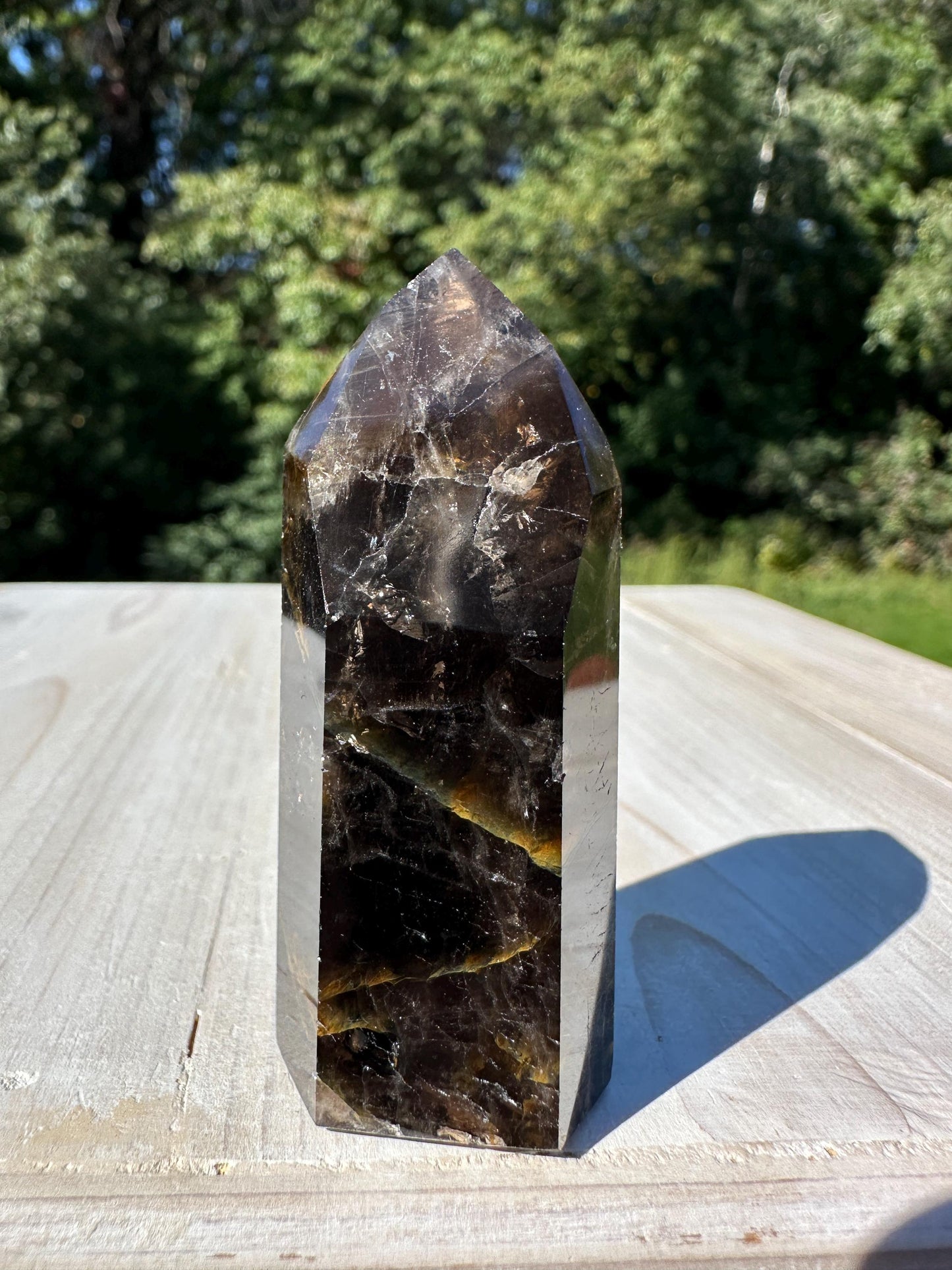 Stunning Smoky Golden Healer Polished Point from Brazil - #2