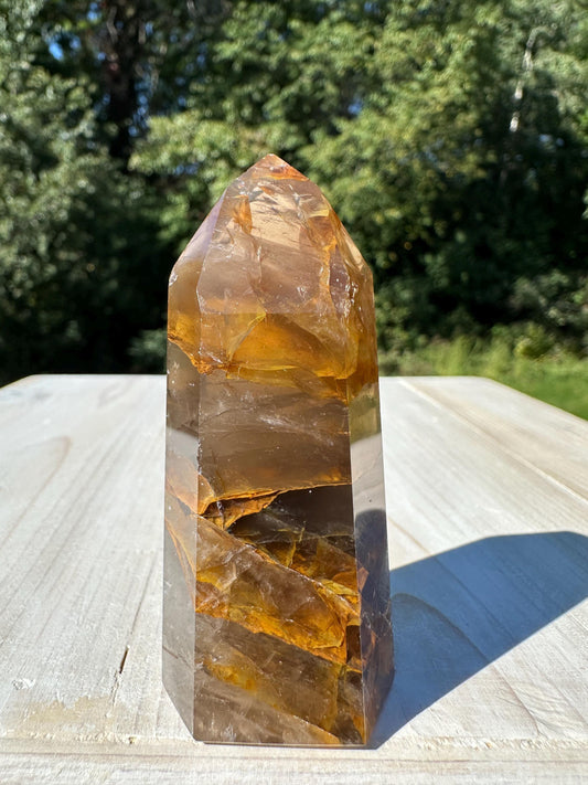 Stunning Smoky Golden Healer Polished Point from Brazil - #3