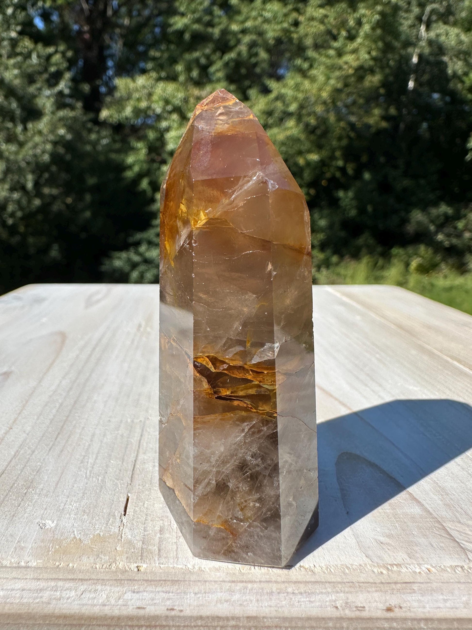 Stunning Smoky Golden Healer Polished Point from Brazil - #3