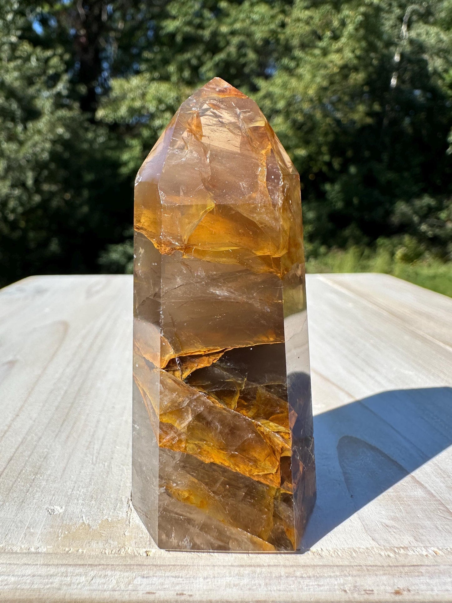 Stunning Smoky Golden Healer Polished Point from Brazil - #3