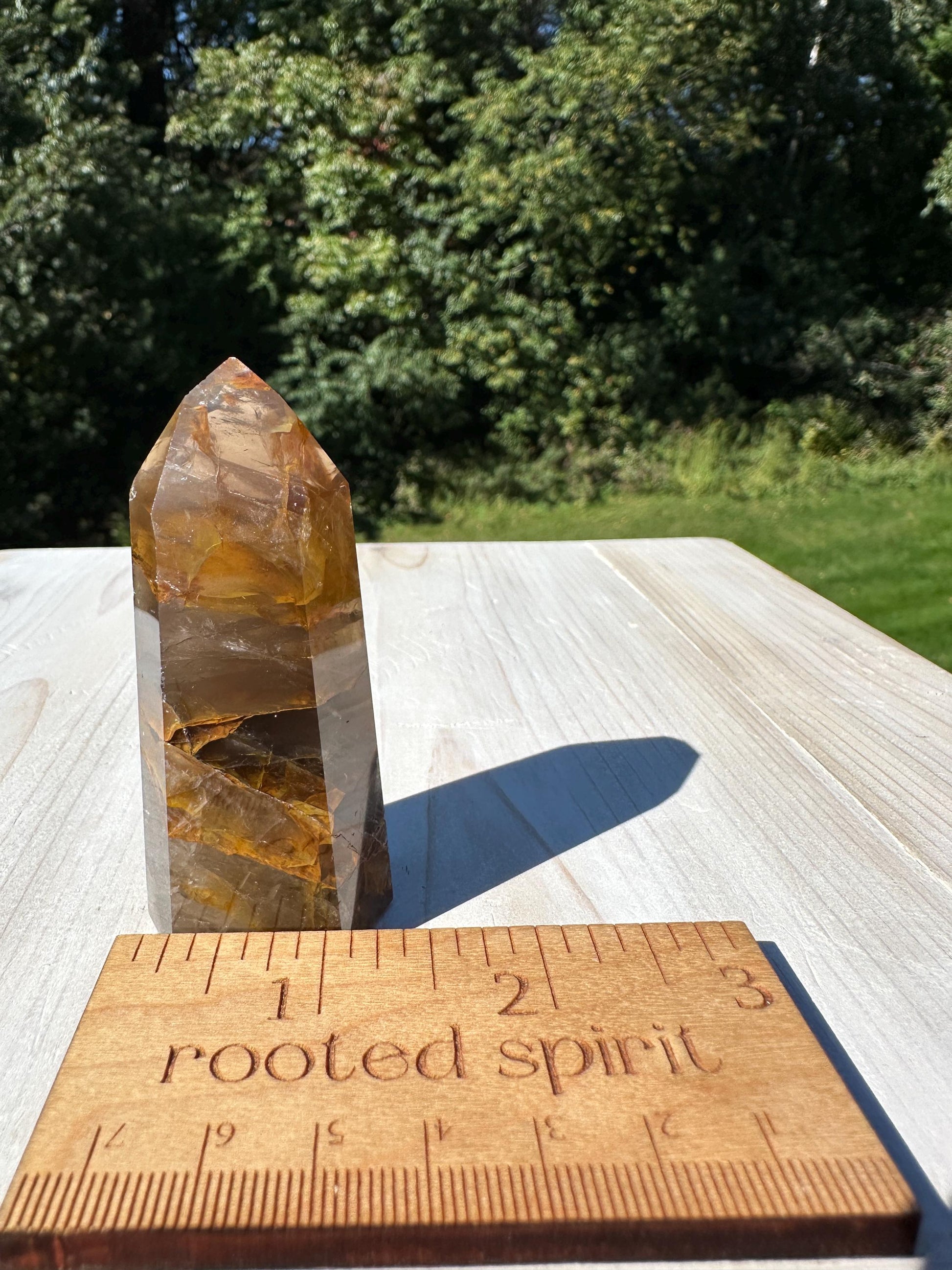 Stunning Smoky Golden Healer Polished Point from Brazil - #3