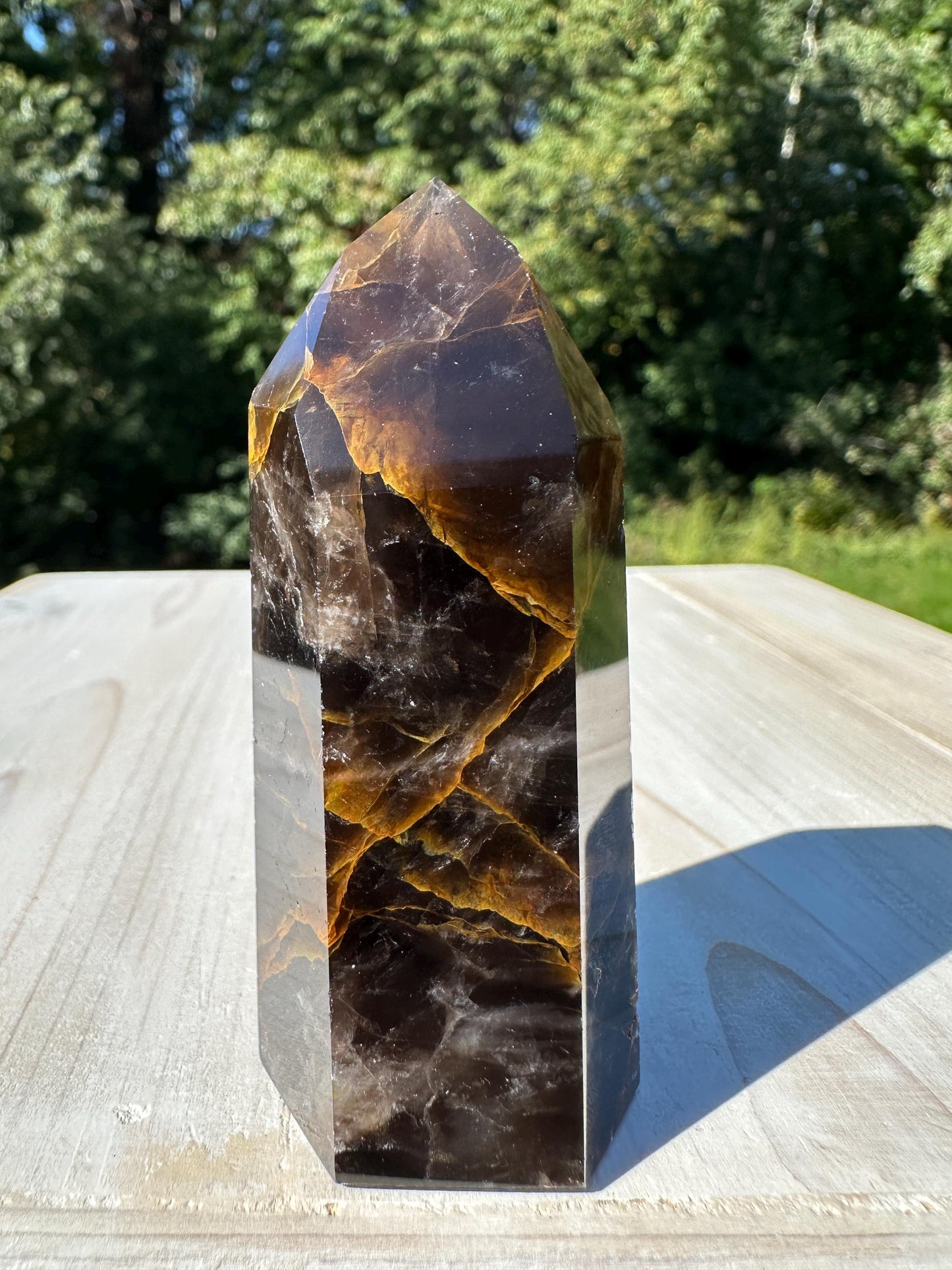 Stunning Smoky Golden Healer Polished Point from Brazil - #5
