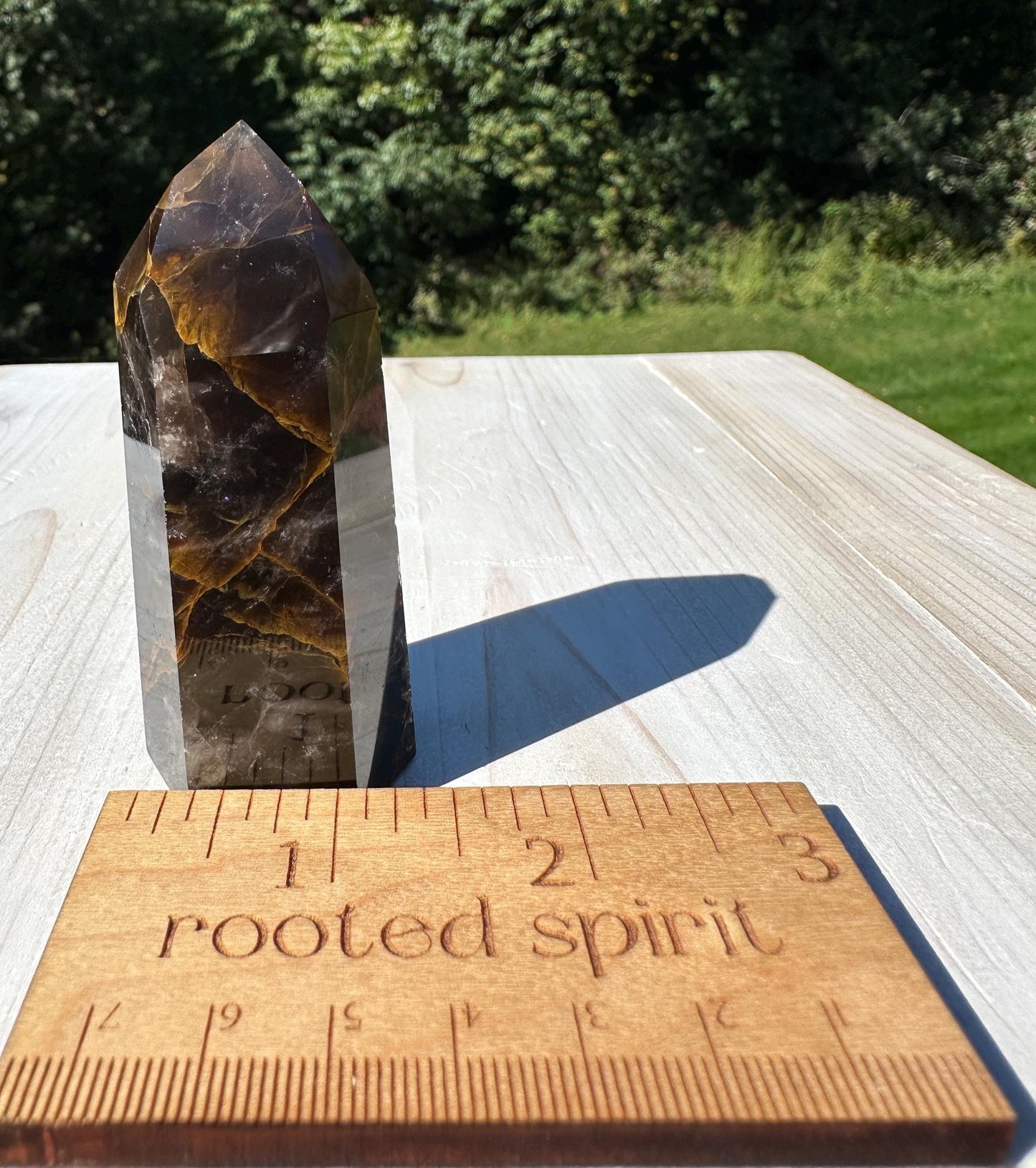 Stunning Smoky Golden Healer Polished Point from Brazil - #5