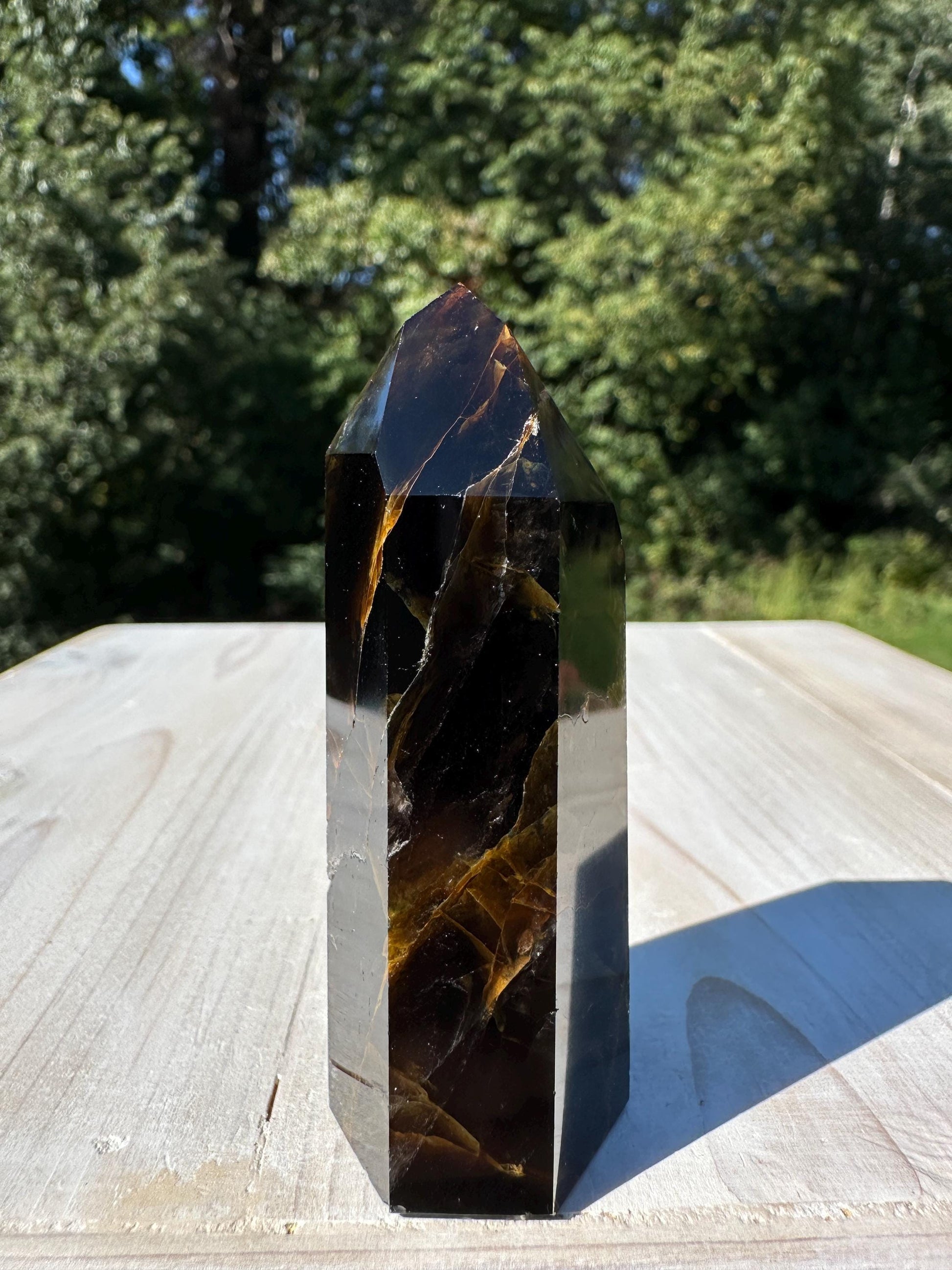 Stunning Smoky Golden Healer Polished Point from Brazil - #6