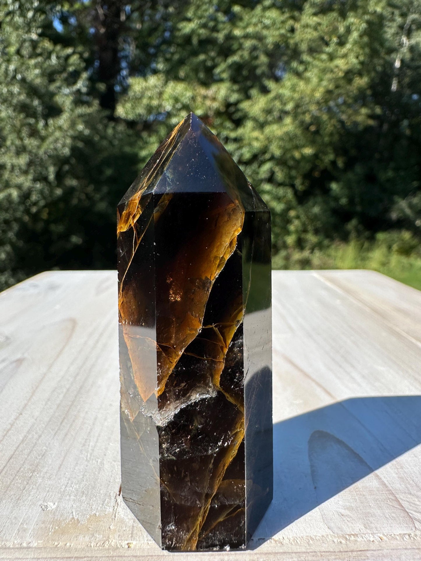 Stunning Smoky Golden Healer Polished Point from Brazil - #6