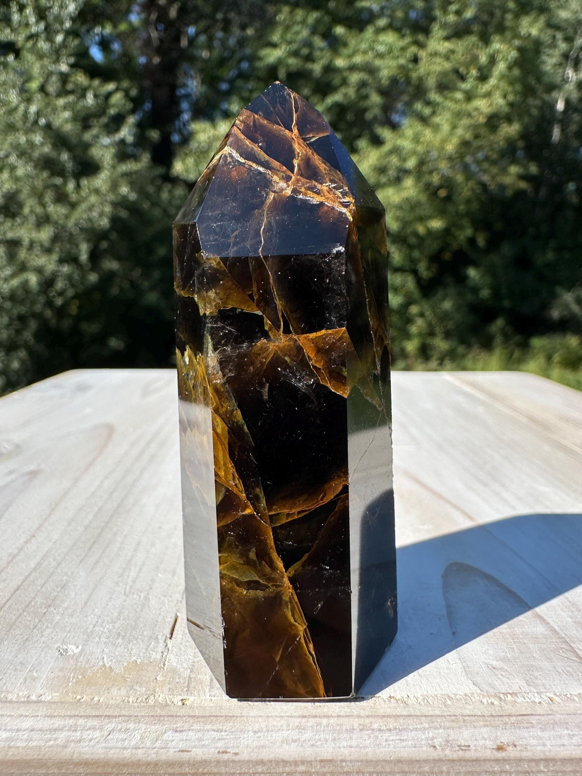 Stunning Smoky Golden Healer Polished Point from Brazil - #6