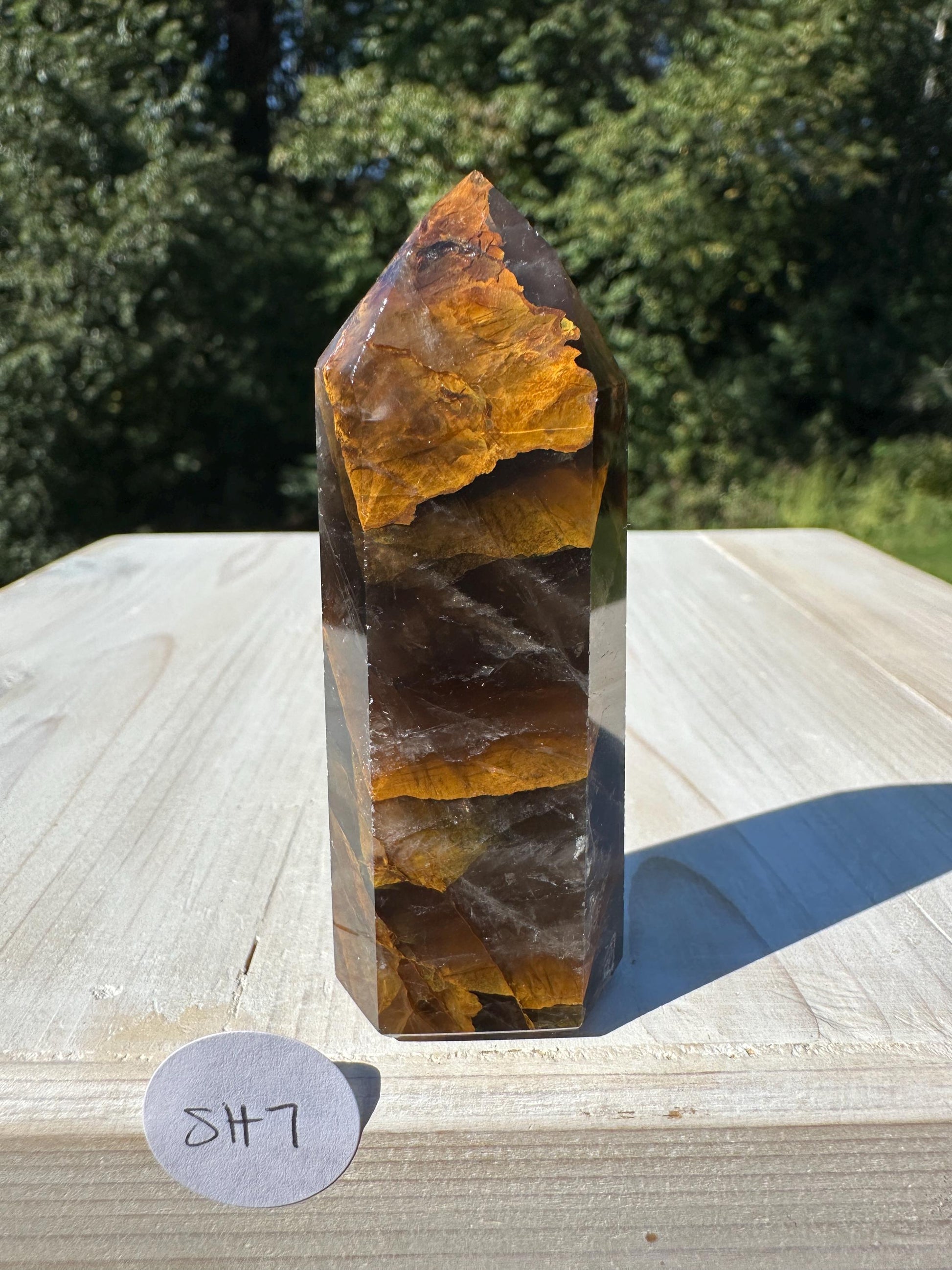 Stunning Smoky Golden Healer Polished Point from Brazil - #7