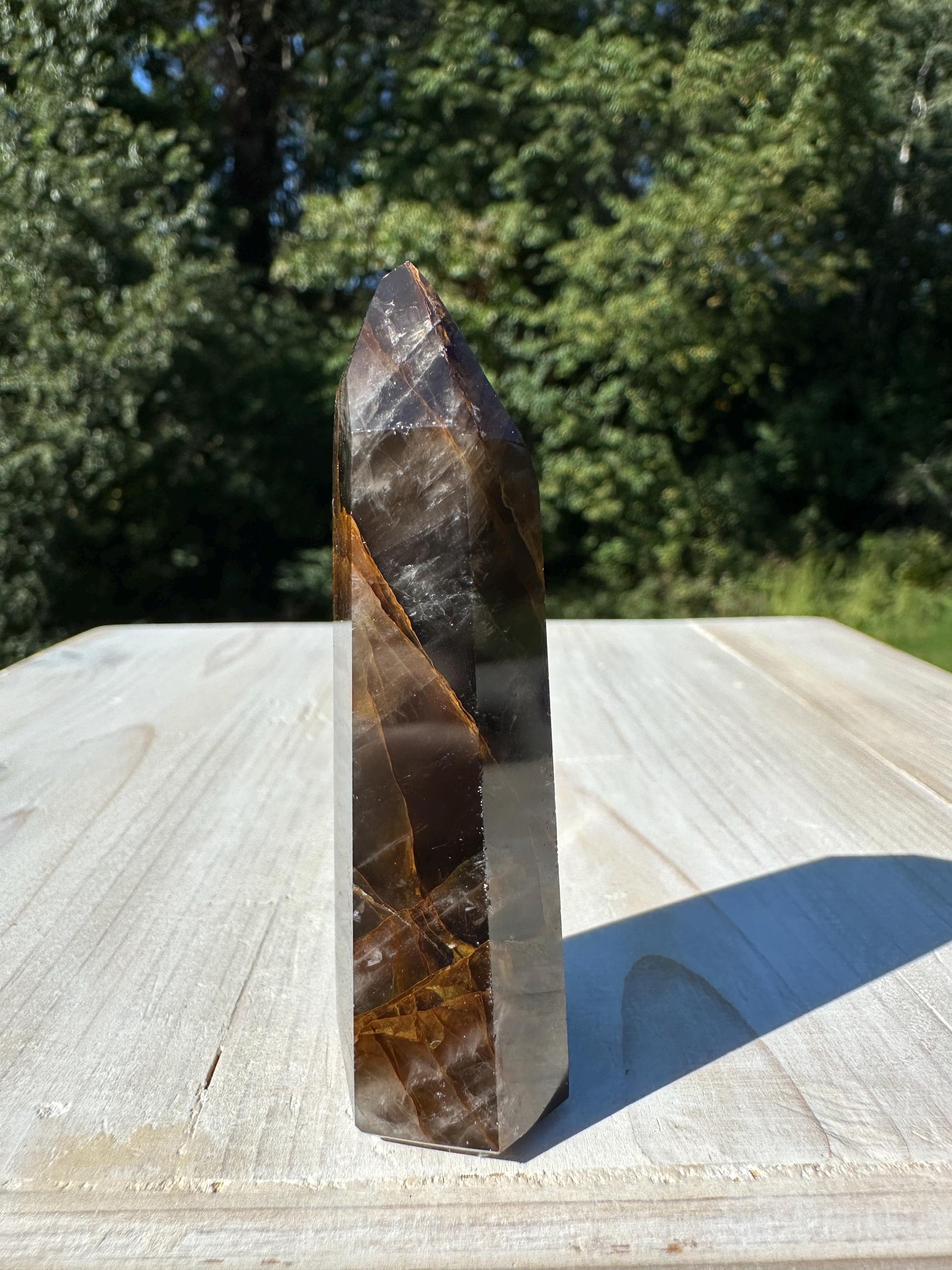 Stunning Smoky Golden Healer Polished Point from Brazil - #7