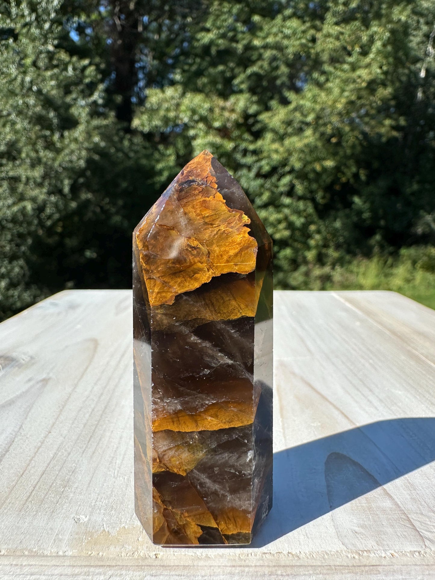 Stunning Smoky Golden Healer Polished Point from Brazil - #7