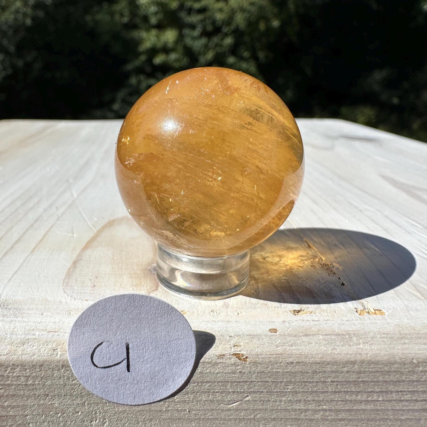 Gorgeous Optical Honey Calcite 31mm Sphere - #1