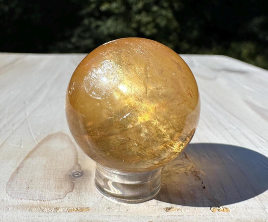 Gorgeous Optical Honey Calcite 31mm Sphere - #1