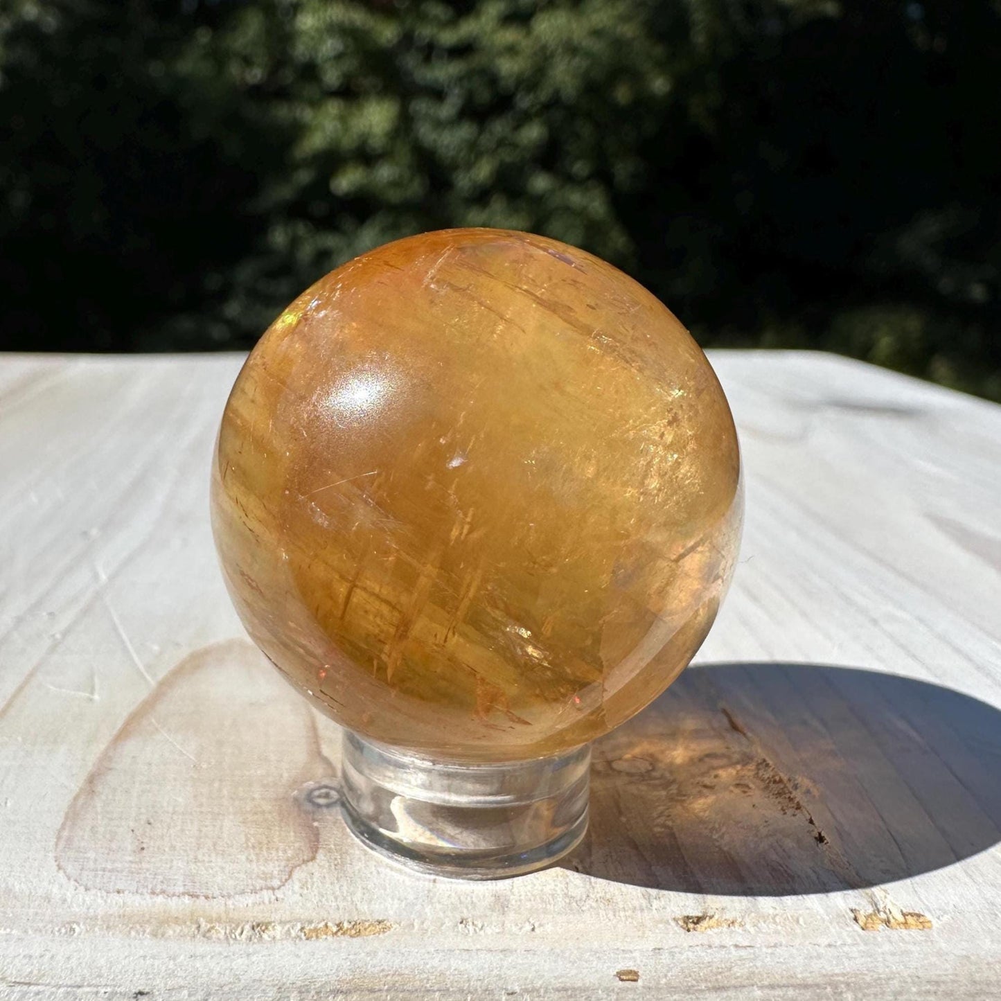 Gorgeous Optical Honey Calcite 33mm Sphere - #2