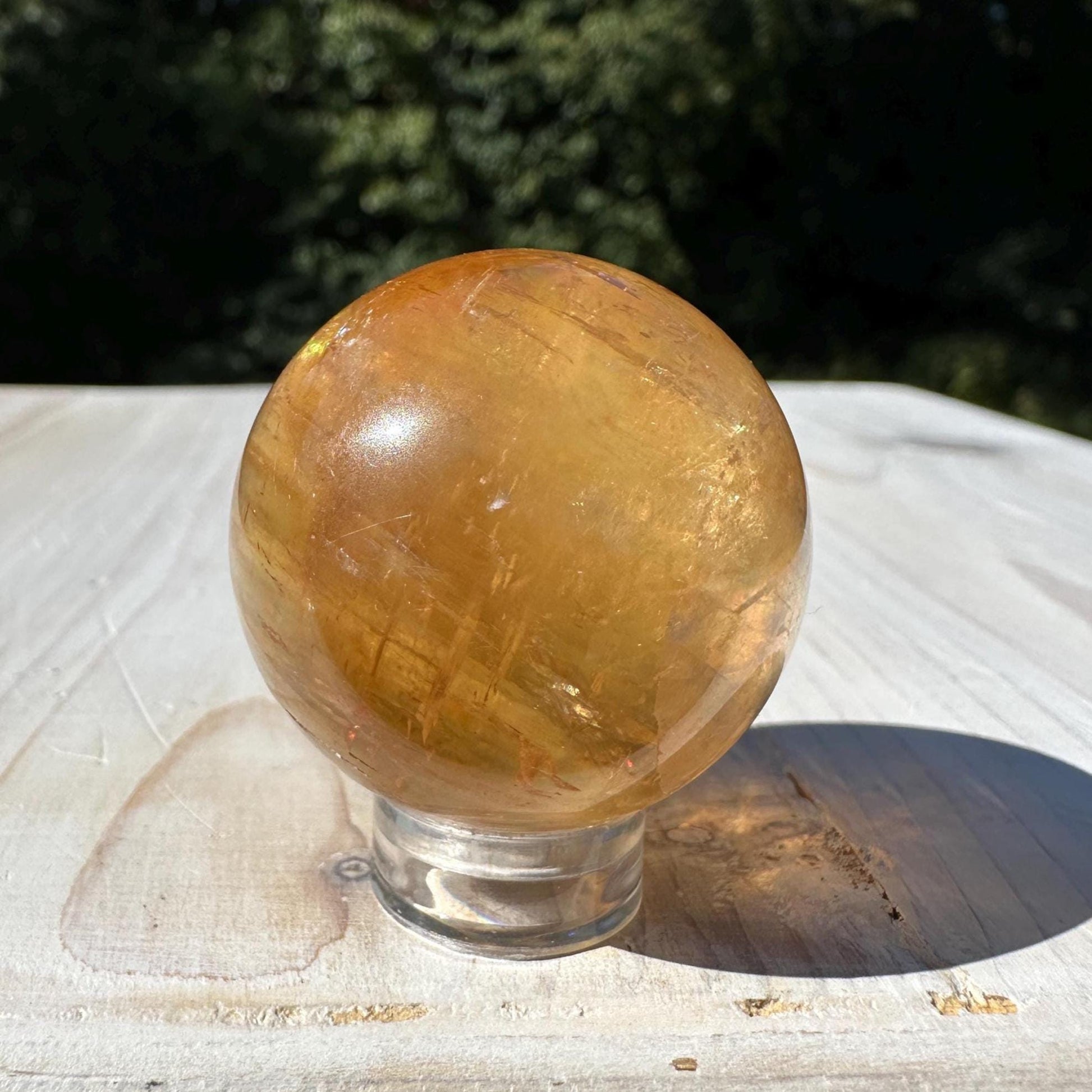 Gorgeous Optical Honey Calcite 33mm Sphere - #2