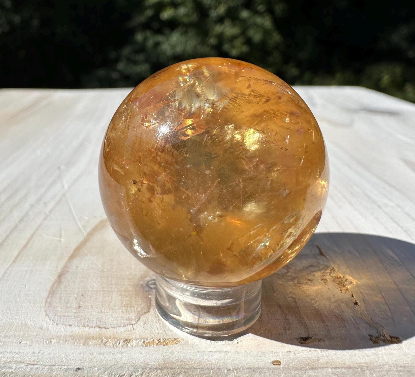 Gorgeous Optical Honey Calcite 33mm Sphere - #2